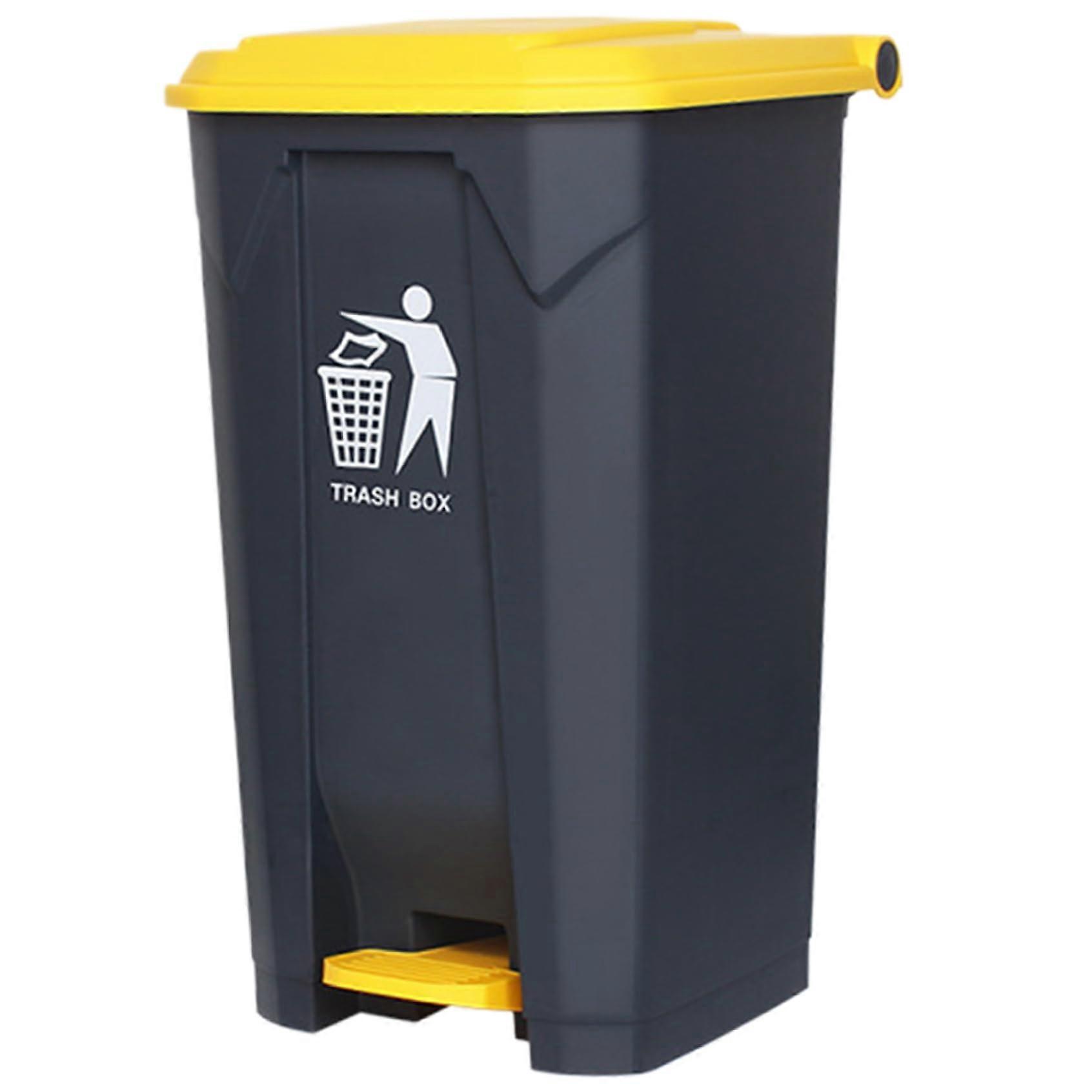Pedal Bin 20L Trash Can With Lid, Leakproof, Built-In Handle, For Kitchen Office Hotel, 5.7x11x11 In