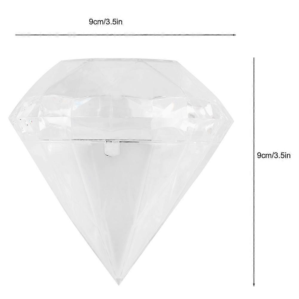 12pcs Diamond Shape Clear Plastic Candy Box 9x9cm Transparent