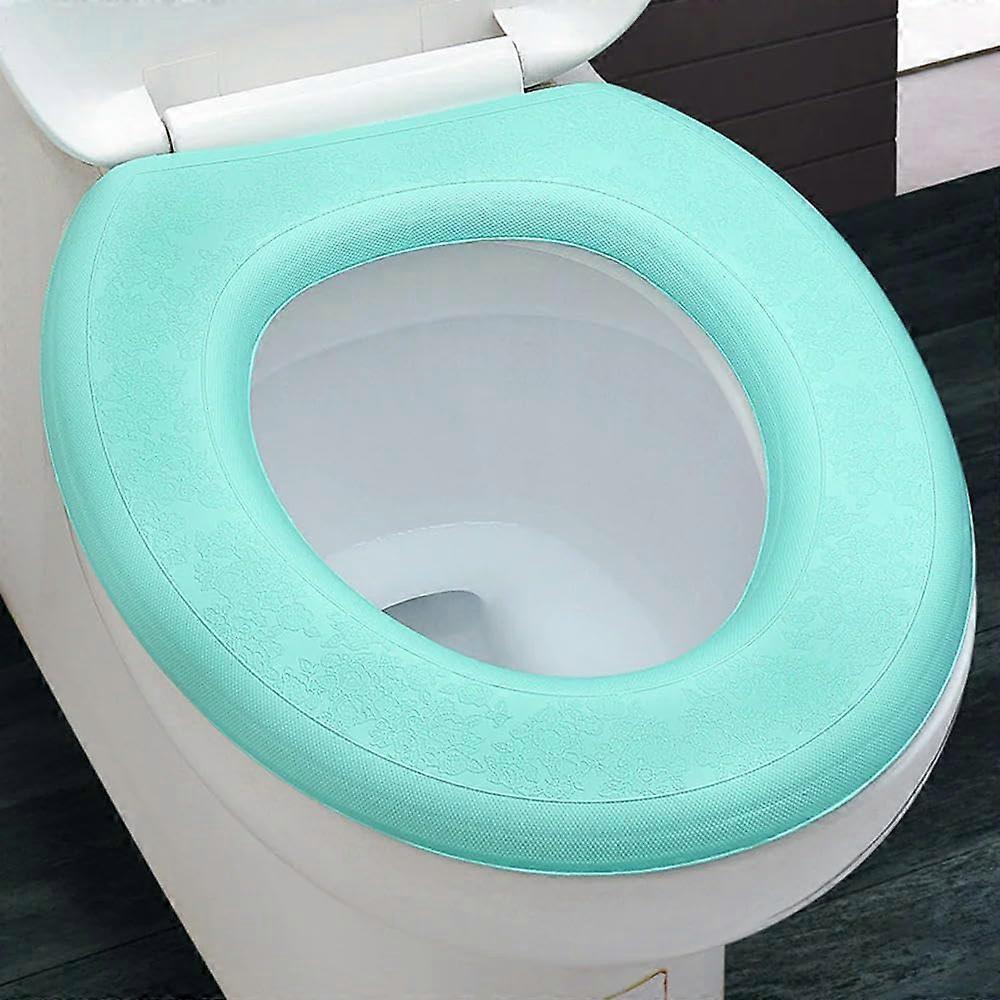 Toilet Seat Cover Washable O-Shape Closestool Mat Pad Cushion for Bidet Toilet Green Color