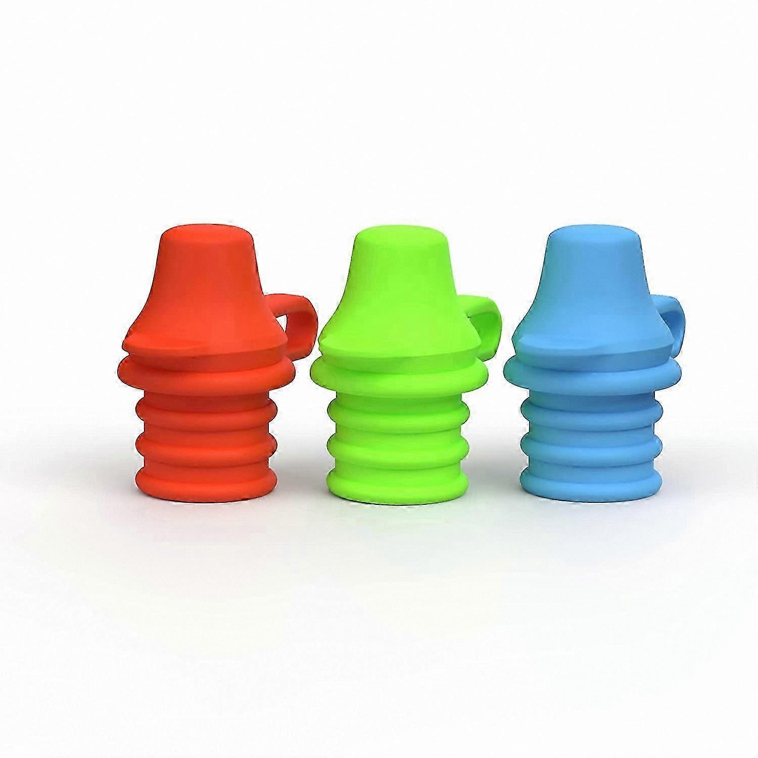 3-Pack Silicone Baby Bottle Tops, No-Spill Spout Caps, BPA-Free, Safe for Kids, Soft and Durable Adapter for Sippy Cups