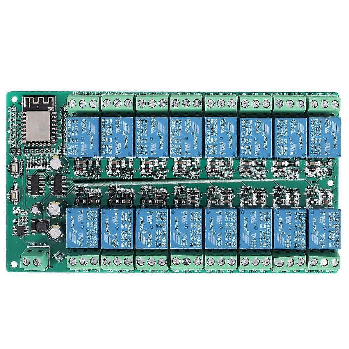 ESP8266 WIFI 16 Channel Relay Module ESP-12F Development Board Power, 16 Way Relay Module, Supply Mode 12V