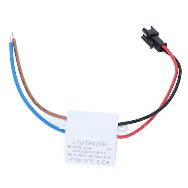 500mA 1X3W LED Driver Power Supply Driver Connector LED Lamp Transformer Input AC95‑265V
