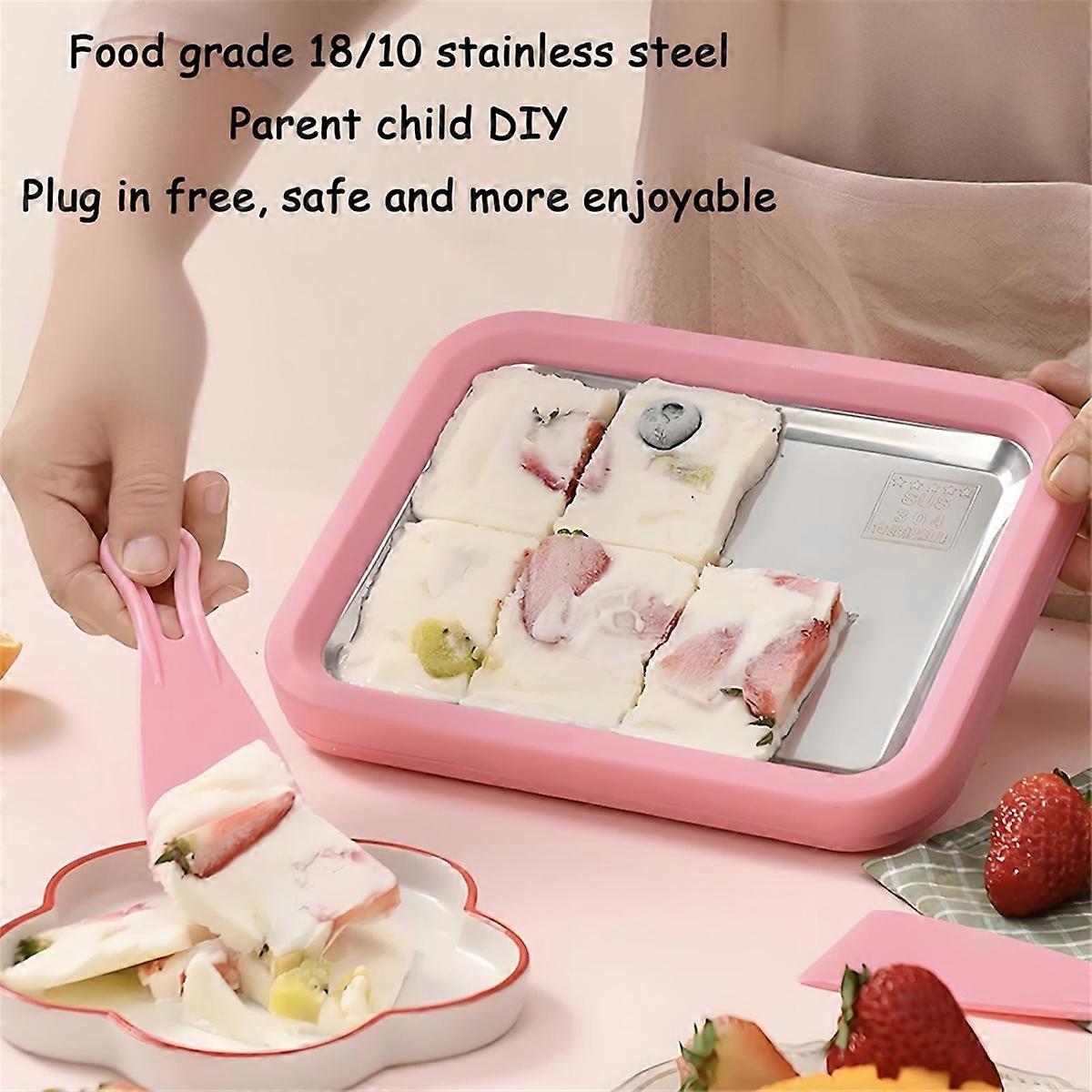 Ice Cream Frozen Yogurt Machine Stainless Steel Fried Ice Tray