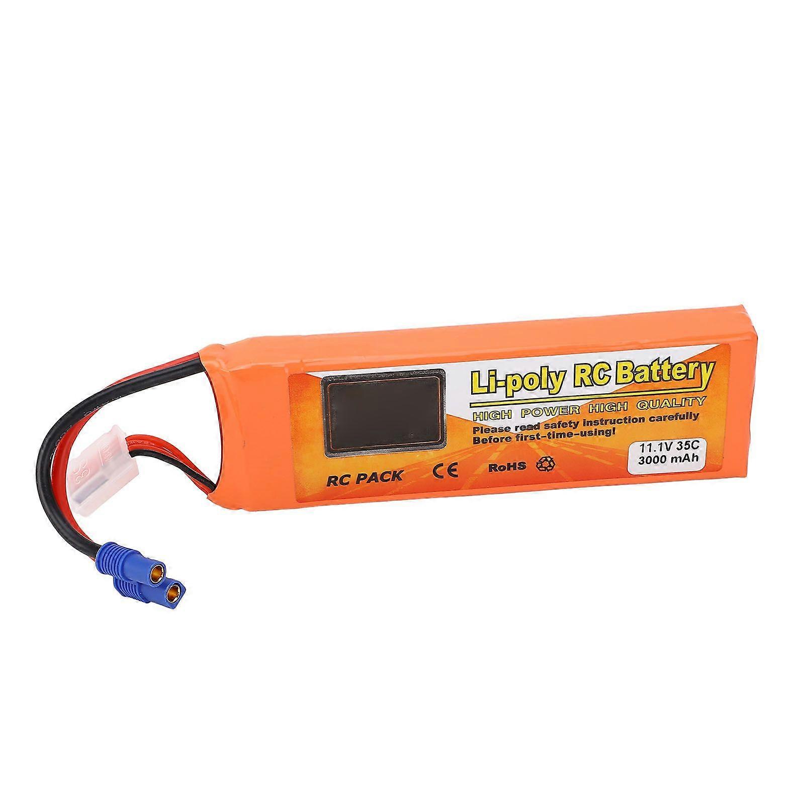 3000mAh LiPo Battery 11.1V 35C Replacement Quadcopter Battery with EC3 Plug for Speedboat Airplane