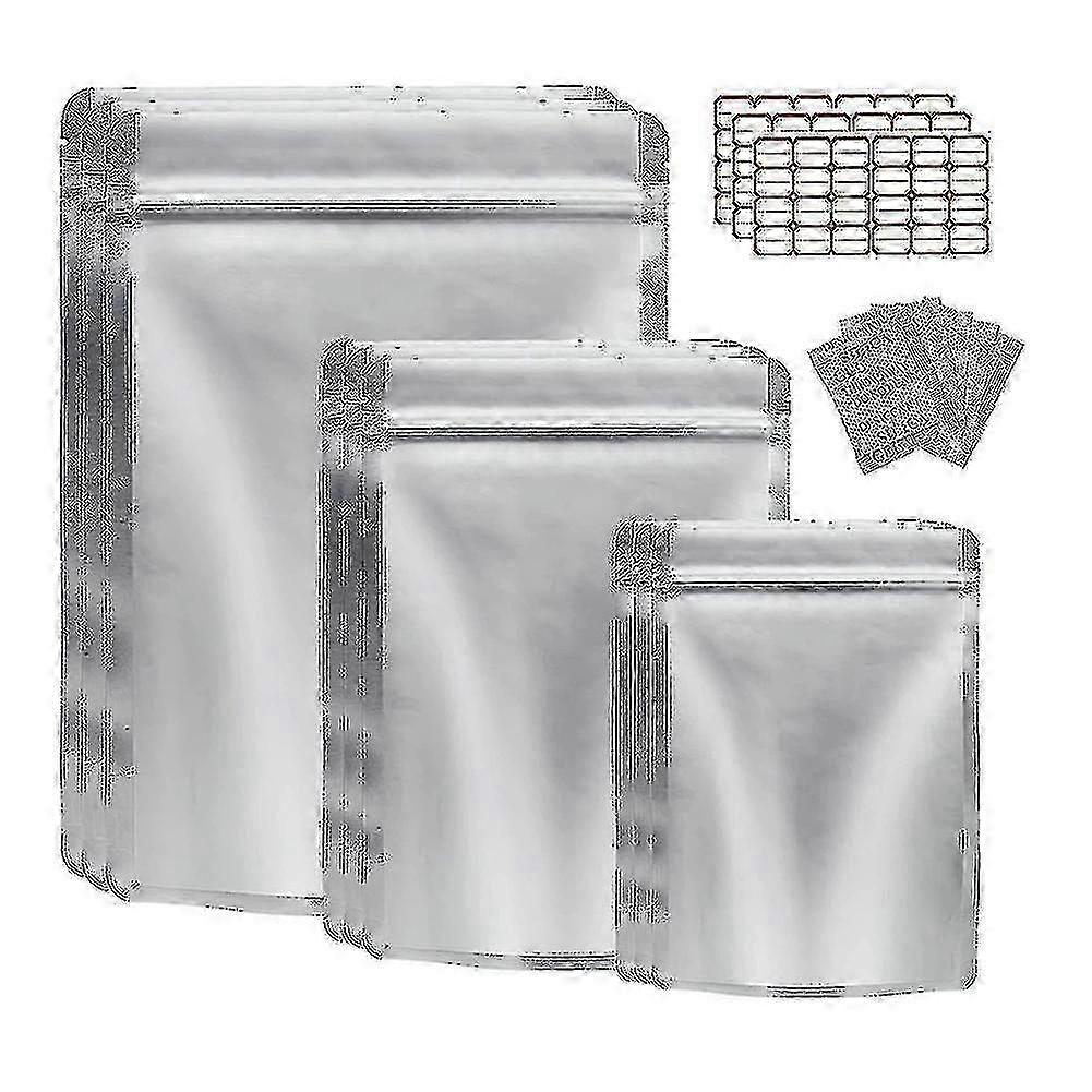 Επανασφραγιζόμενες σακούλες Mylar για την αποθήκευση τροφίμων - 50 πακέτο με απορροφητή οξυγόνου - ιδανικό για σπόρους και ξηρούς καρπούς