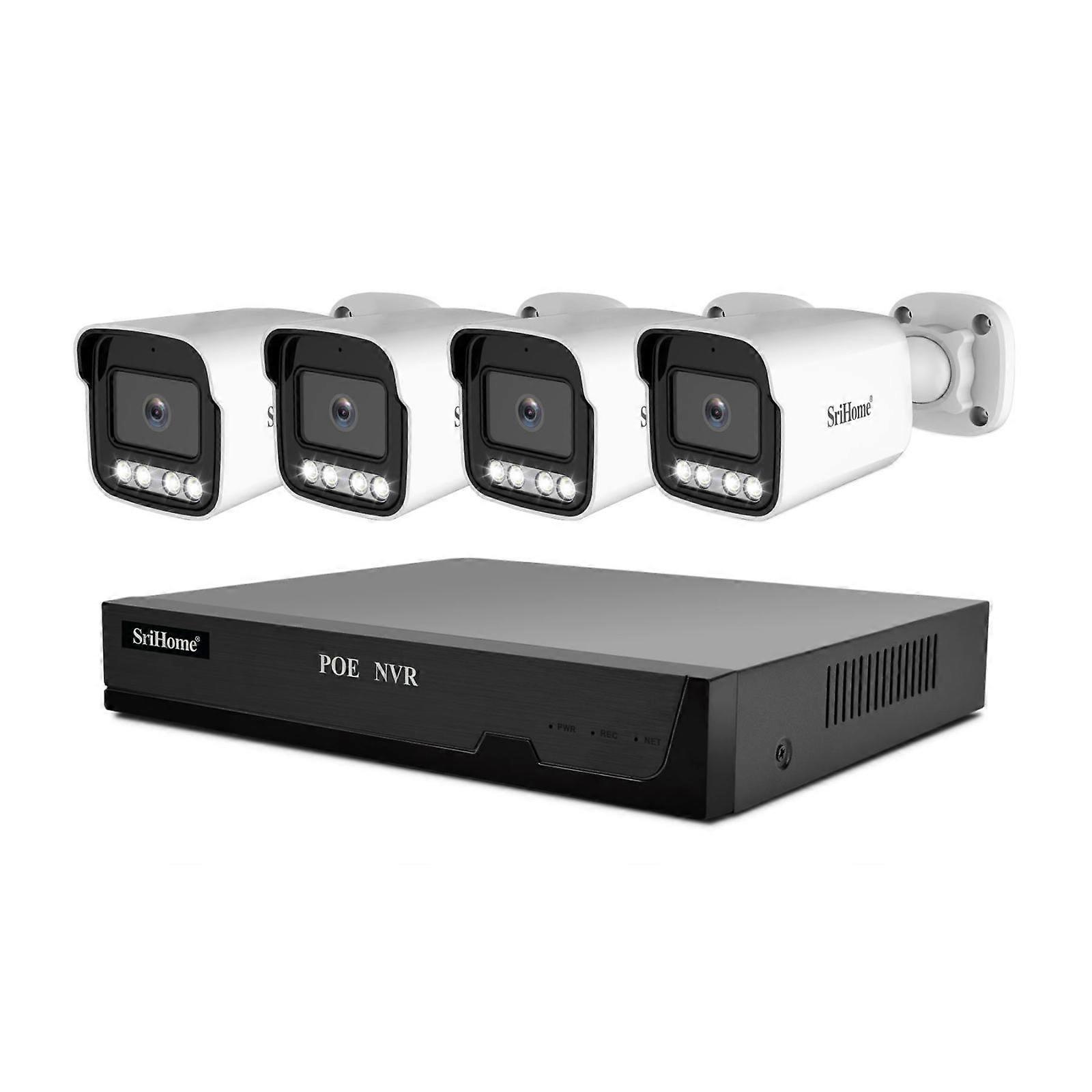 SriHome NVS005-POE065 5MP HD 4-CH POE κάμερα δικτύου βίντεο εγγραφής κιτ 5MP 4-CH