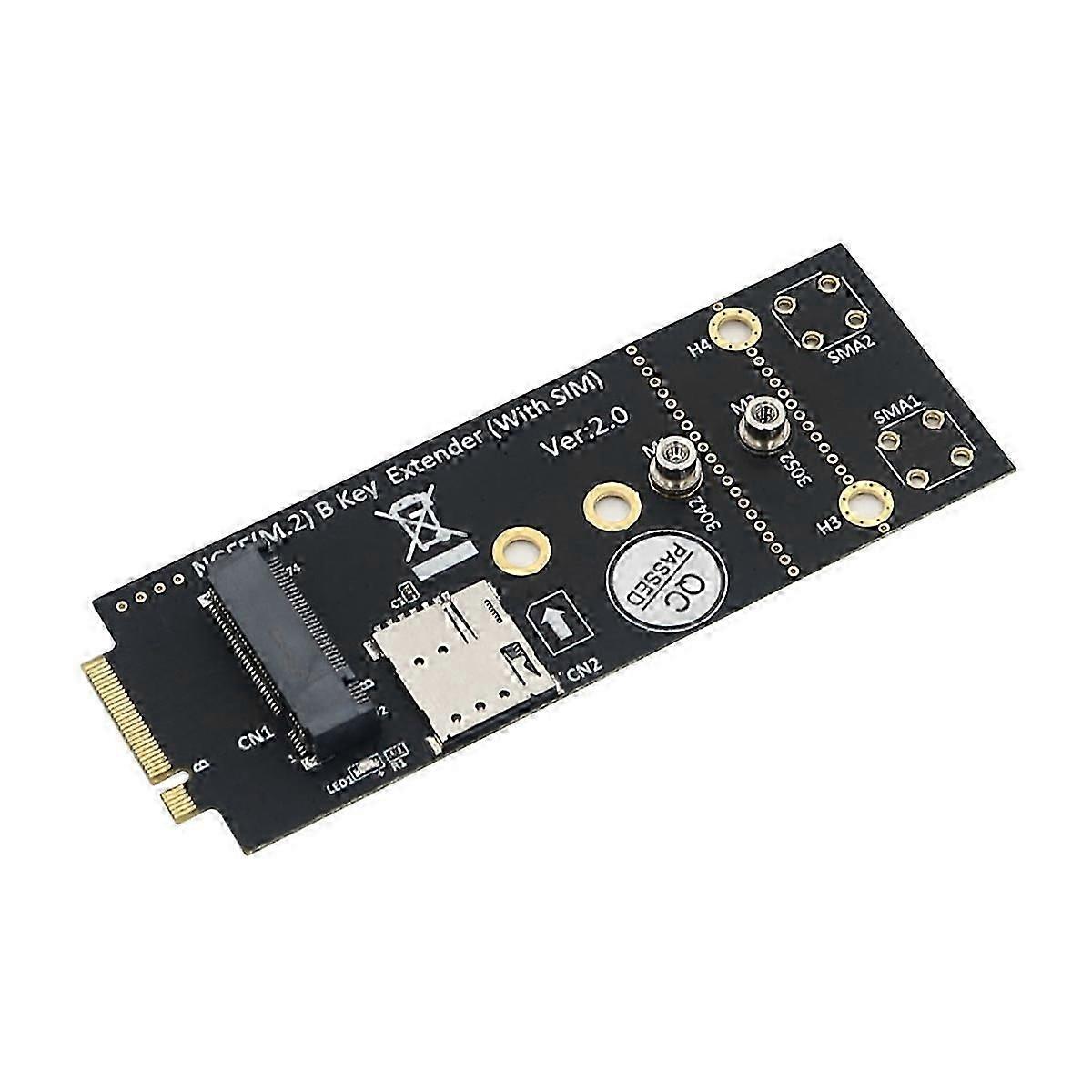 M.2(NGFF) Key B Adapter with SIM Slot for 3G/4G/5G Module Supports NANO SIM Card and 3042/3052 Type M.2 Key B Card Size