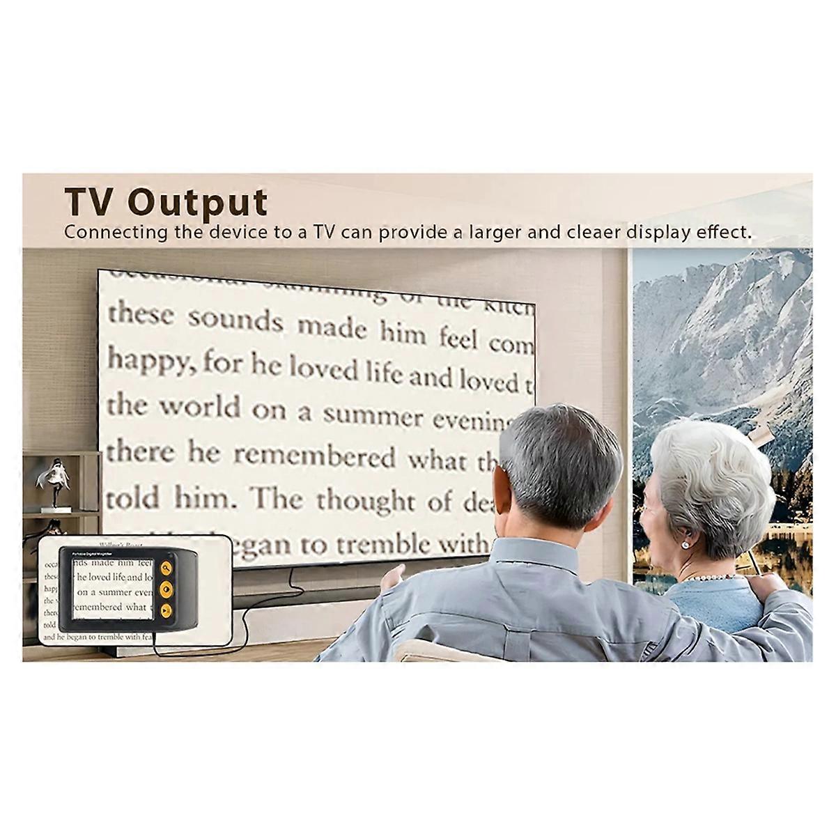 Digital Video Magnifier for Low Vision Electronic Magnifier Reading Aids for Seniors 3.5In LCD Screen 2-25x Zoom Black