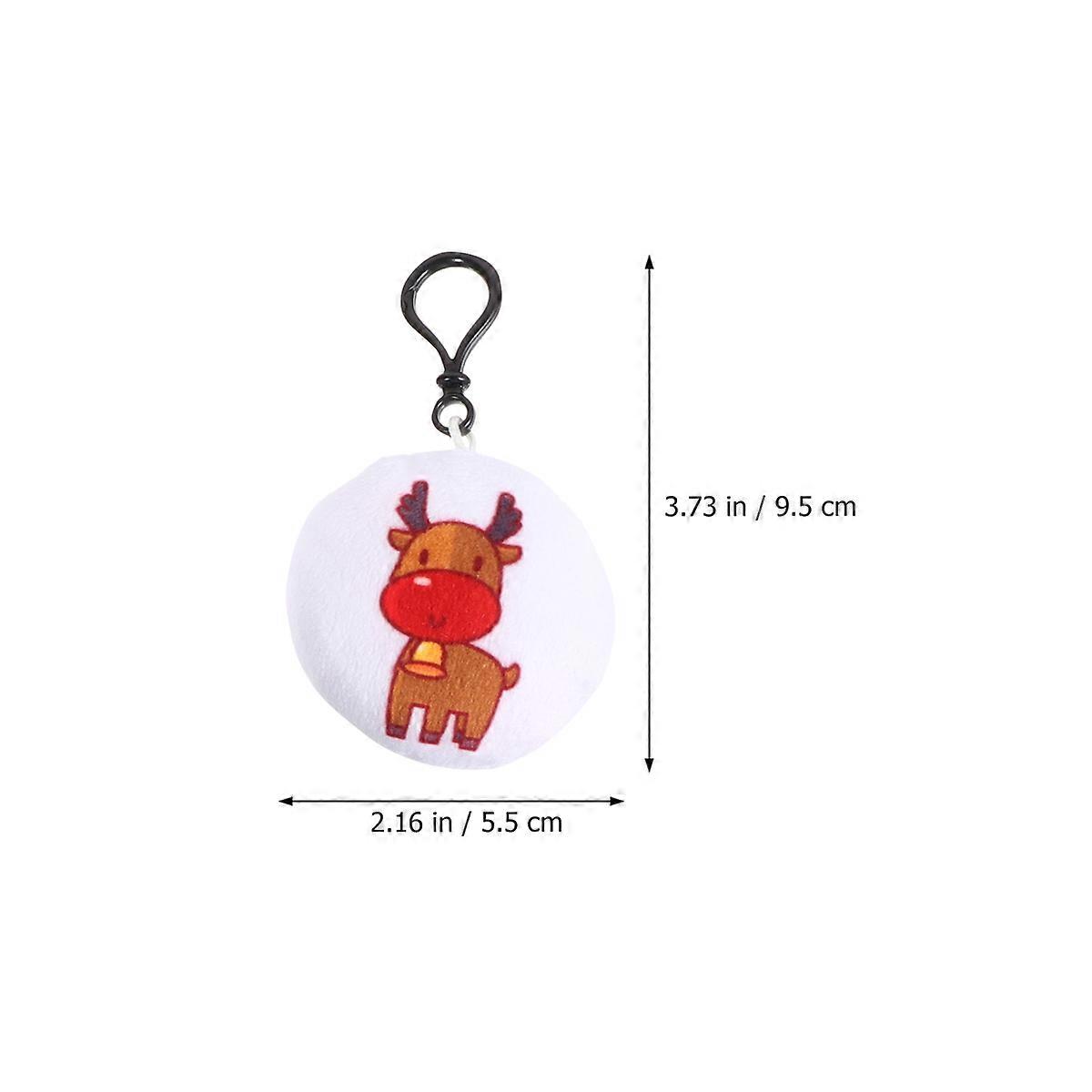 25pcs Christmas Plush Keychains Soft Cartoon Xmas Pendants Party Decorations Home Tree Window Hanging Holiday Ornament