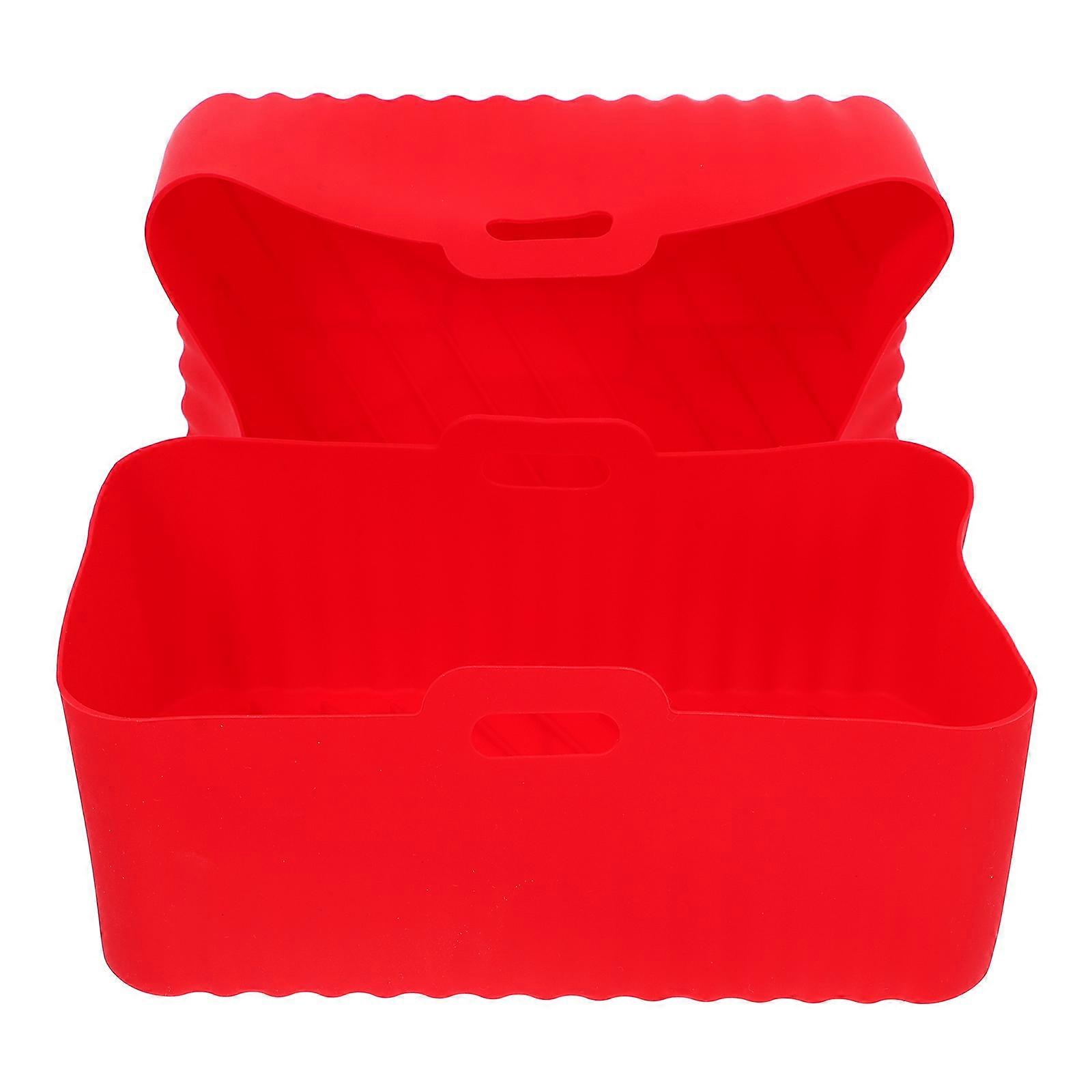 Heat Resistant Silicone Baking Pans Air Fryer Liner Prevents Food from Sticking Rectangular Shape 2Pcs