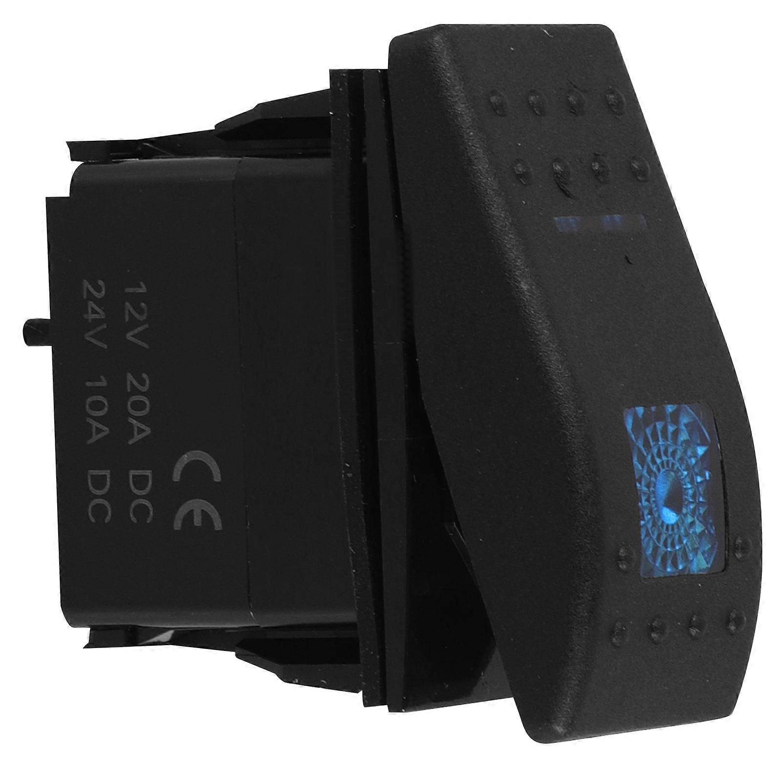 Rocker Switch Light On Off for RV Black PA66 Material 12v20a 5pin Terminal Wire