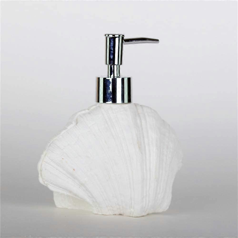 Soap Dispenser Refillable Hand Sanitizer Dispenser Retro Shells Resin Matte Lotion Dispenser White Countertop Bathroom