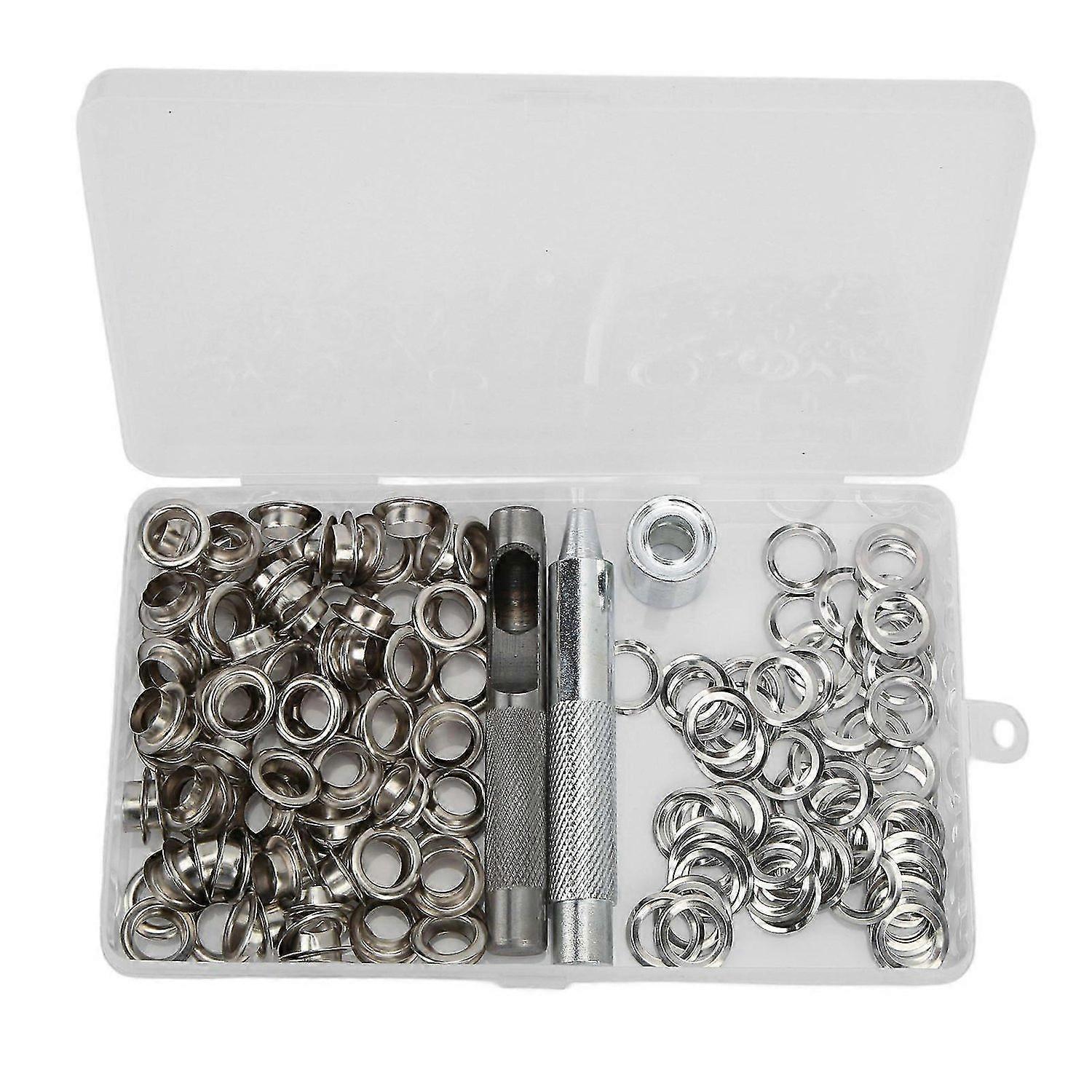 2025 Latest Model 100 Sets Grommets Silver Color Wear Resistant DIY