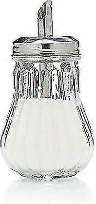 Glass sugar decanter for cafe with shaker bowl