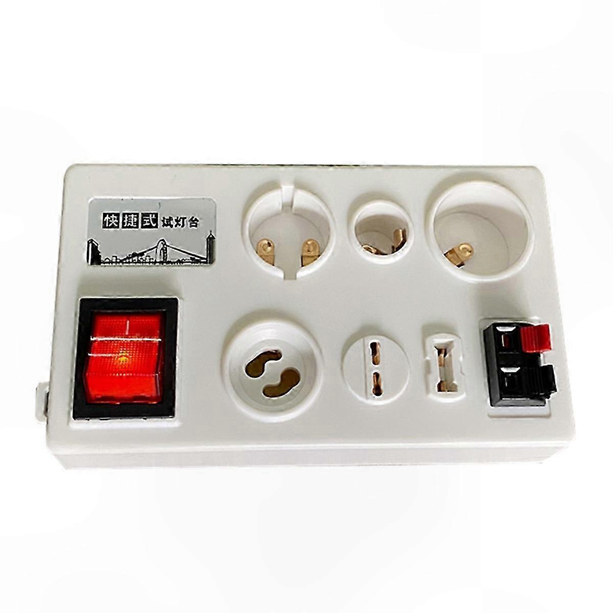 Multi-Interface Test Lampenfassung 12 Port LED-Lampentester Vielseitiger LED-LCD-Tester für E27 B22 E14 Glühbirnentest EU-Stecker