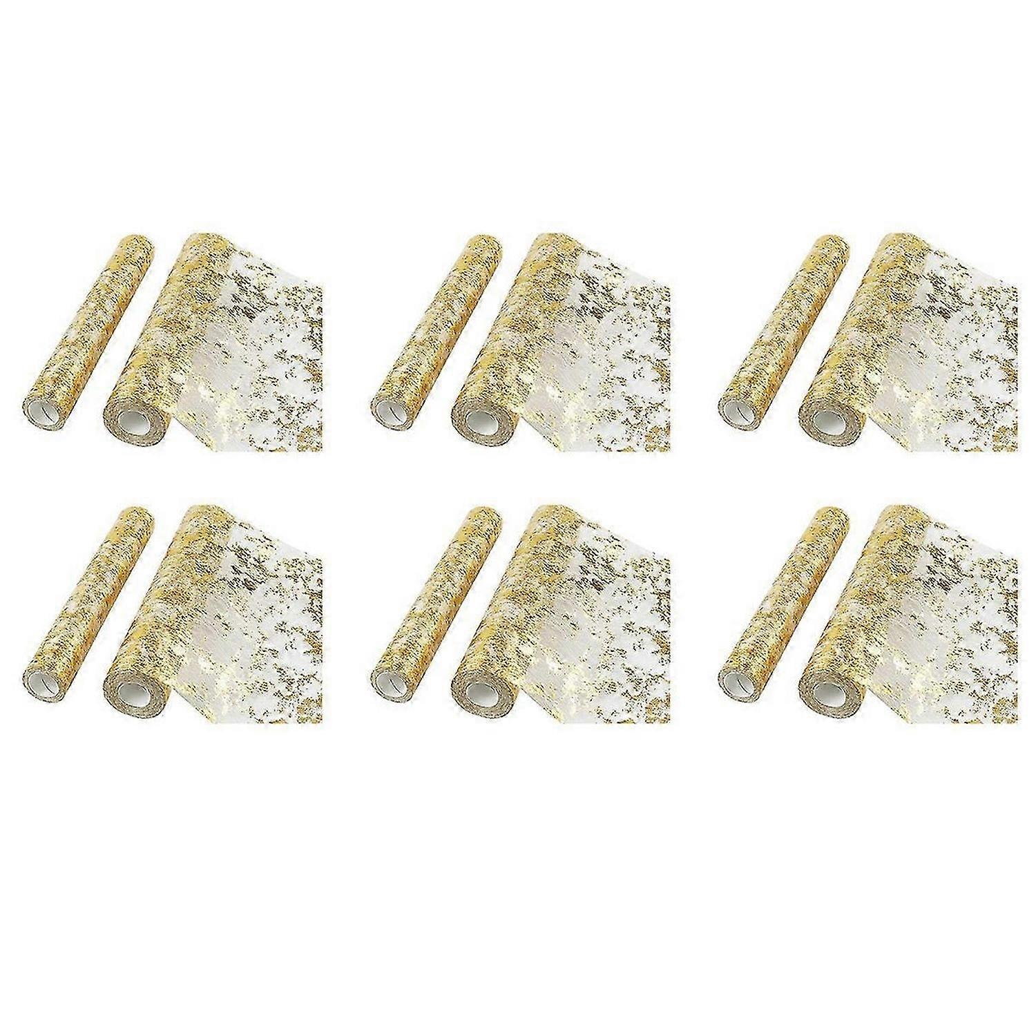 2Pcs Table Runner, Sparkling Polyester Tulle Ribbon Roll