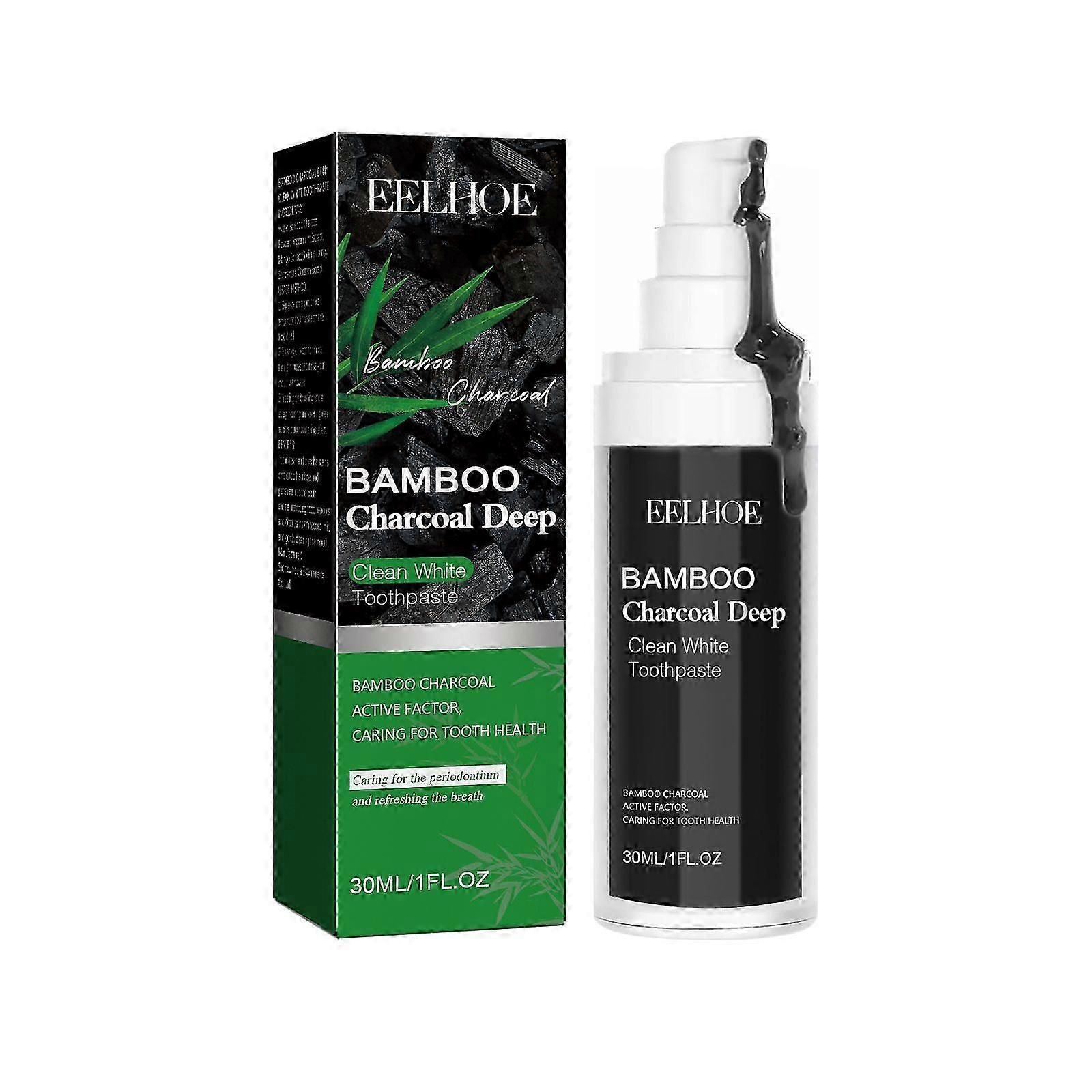 Bamboo Charcoal Whitening Toothpaste - Fresh Breath, Strong Enamel, Easy Stain Removal, 30ml