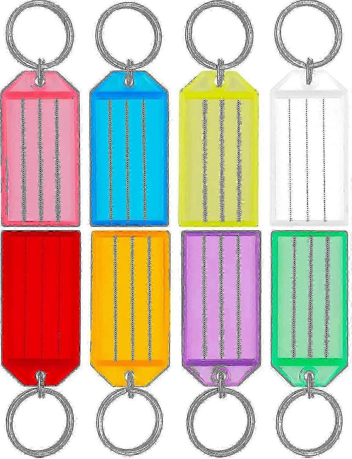 24 Pack Tough plastic cheie Tag-uri cu Split Ring Label Window, Asorted Culori-ayane