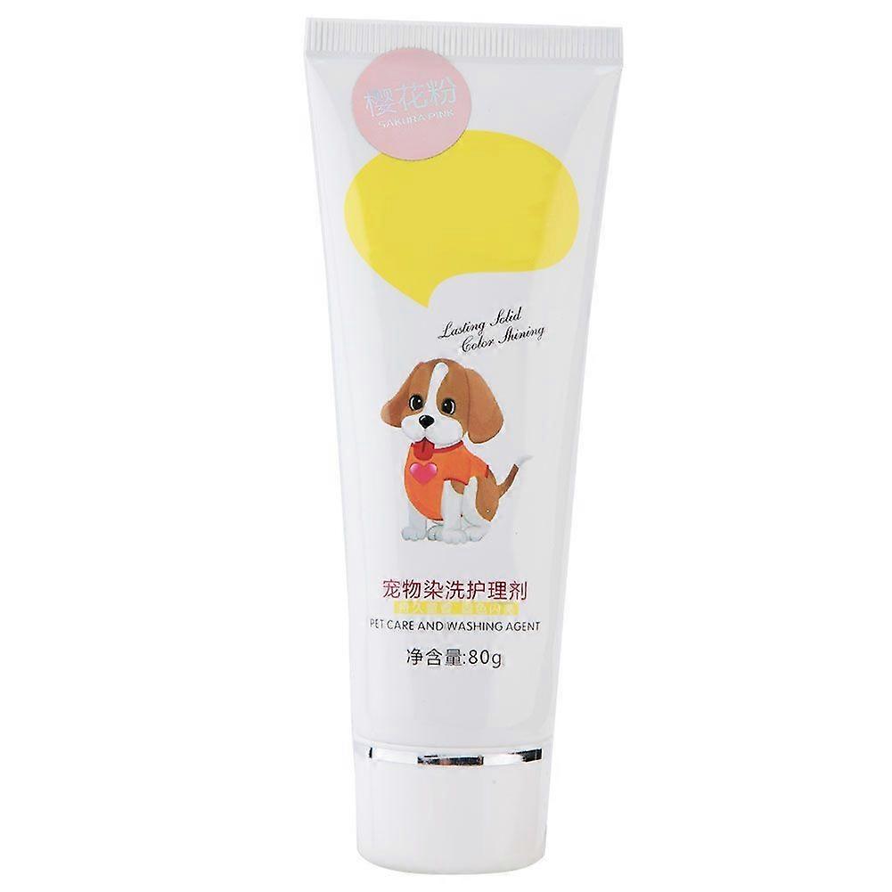 80g Pet Dog Hair Color Dye Coloring Dyeing Harmless Natural Dyeing Agent Safe(Pink)