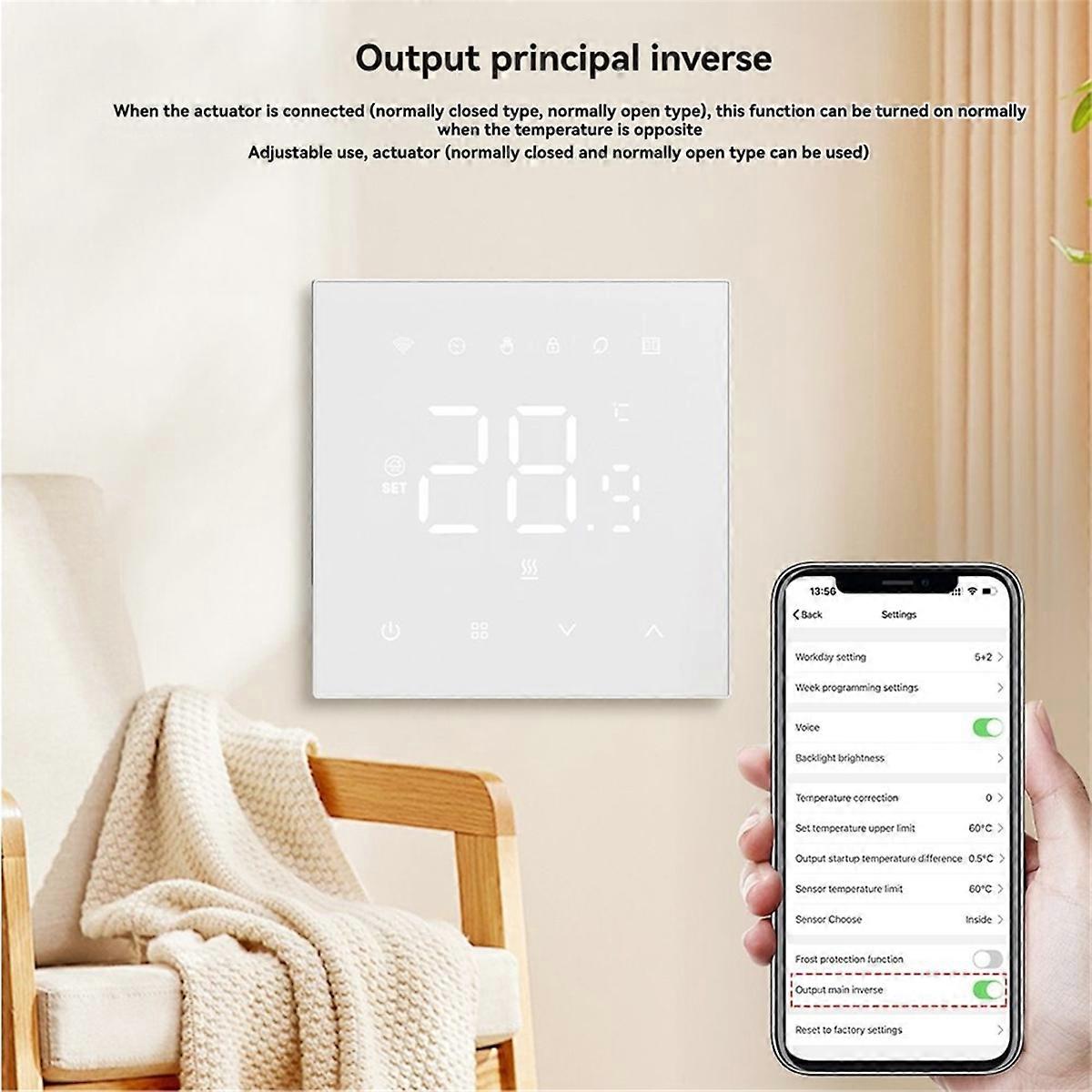 Tuya WiFi Smart Temperature Controller 100-240V 3A Wall Mounted Boiler Compatible with and Home A