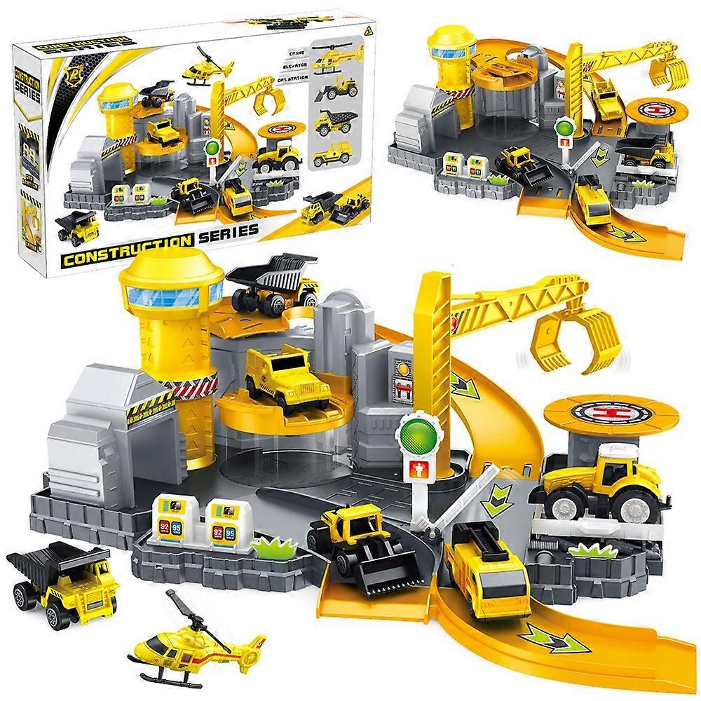 P871-A DIY Assembling Engineering Track Car Parking Lot Model Set