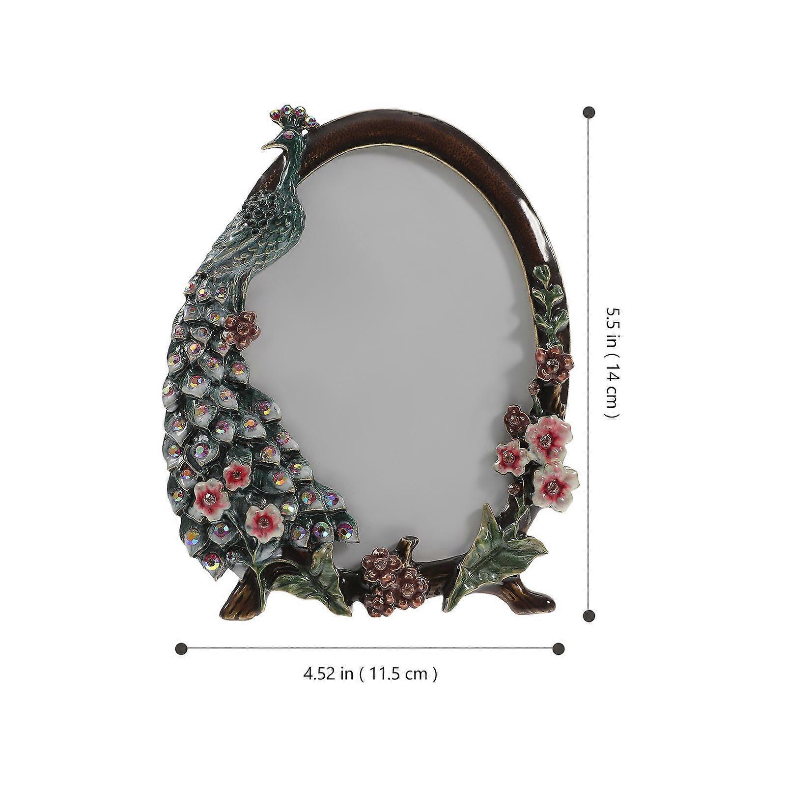 Vintage Picture Frame for Home Use with Peacock Pattern 4Pcs Set