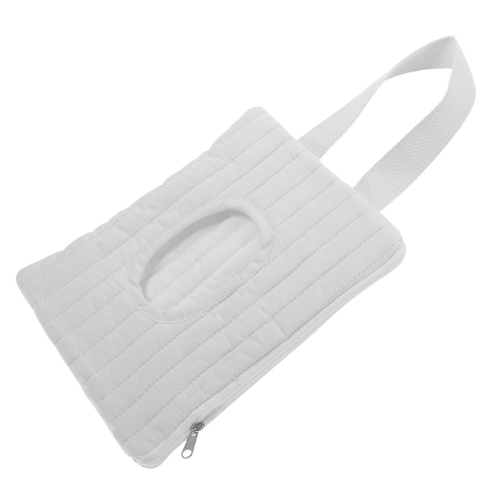 Car Backseat Tissue Box Organizer Large Capacity Easy Access White 32.00X16.00X1.00cm Rectangular 1Pack