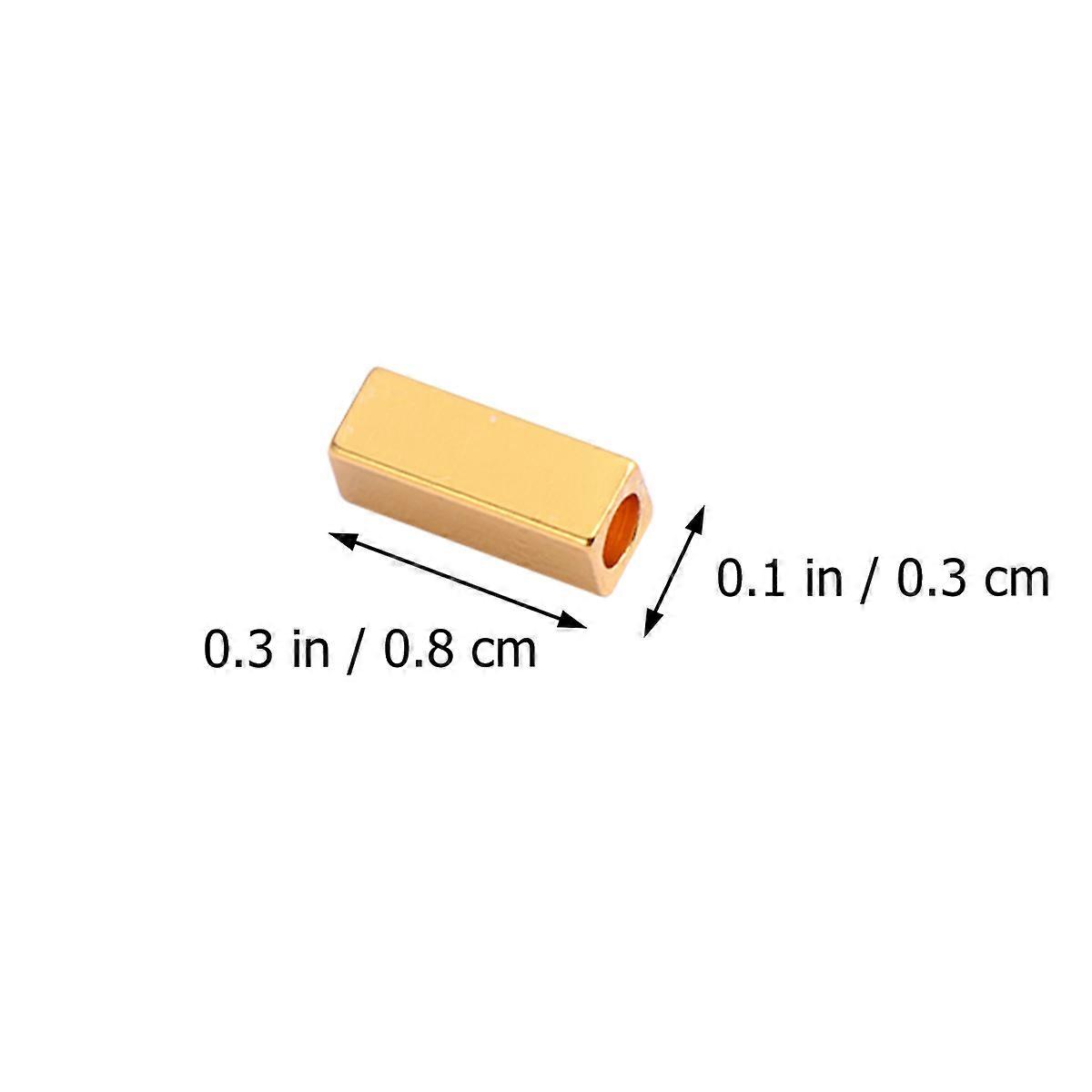 فواصل أنبوب النحاس مستطيلة الخرز المجوف لصنع المجوهرات 50 قطعة