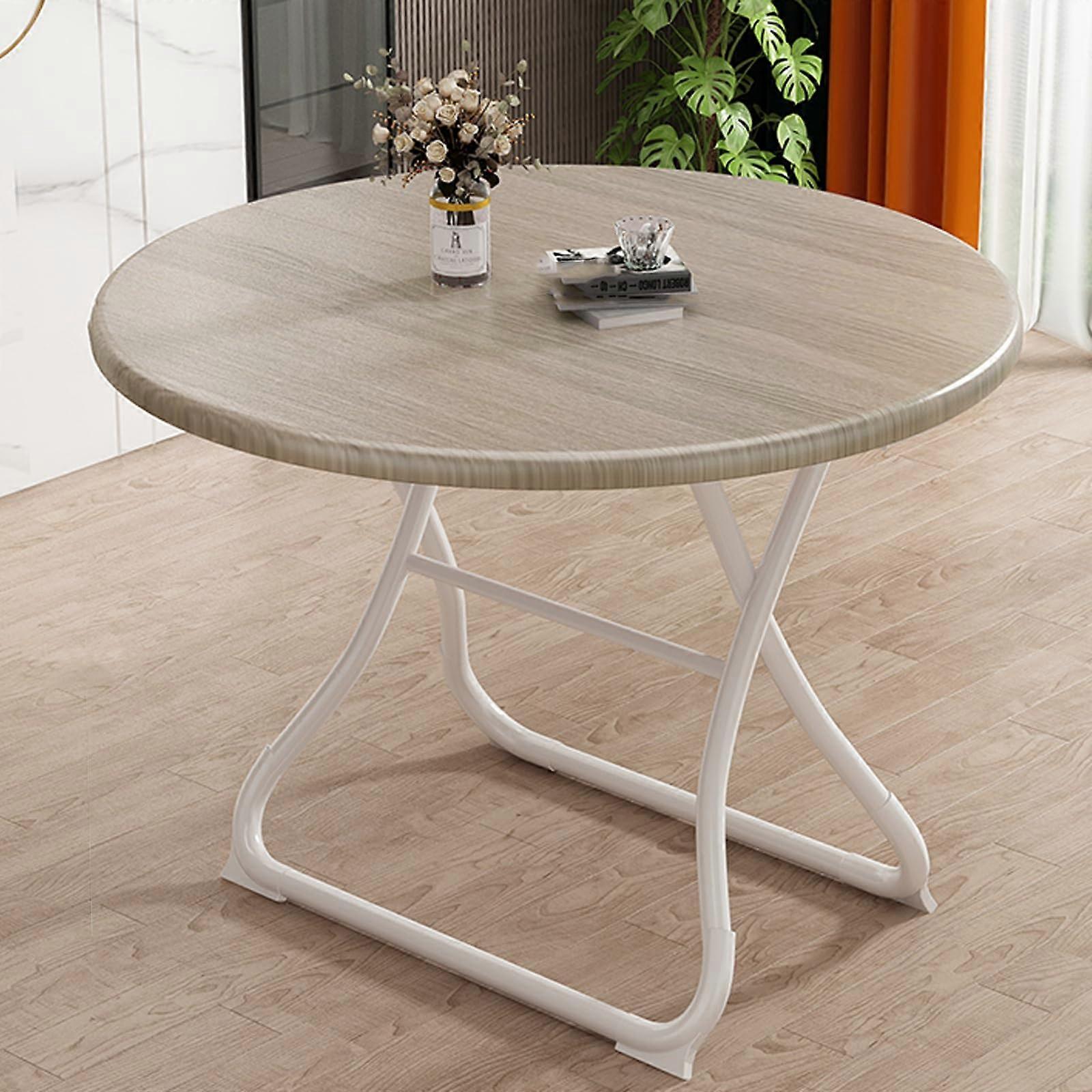 Folding Round Table 60cm Diameter Lightweight SpaceSaving Thick Table Sturdy Metal Frame