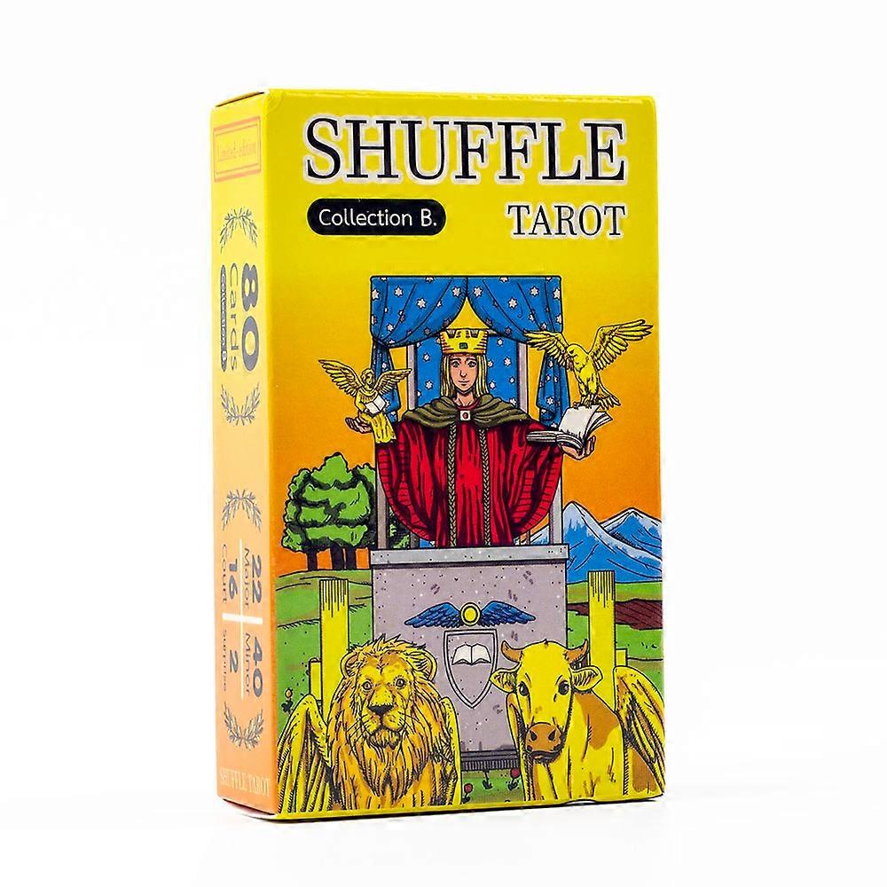 Shuffle Tarot 80-Card Deck for Fate Divination and Fortune Telling Compact Board Playing Game and Party Entertainment 10.3x6CM