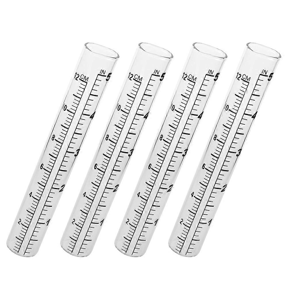 Glass Measuring Cup 4Pcs Transparent Rain Gauge Holder Versatile Applications for Measure