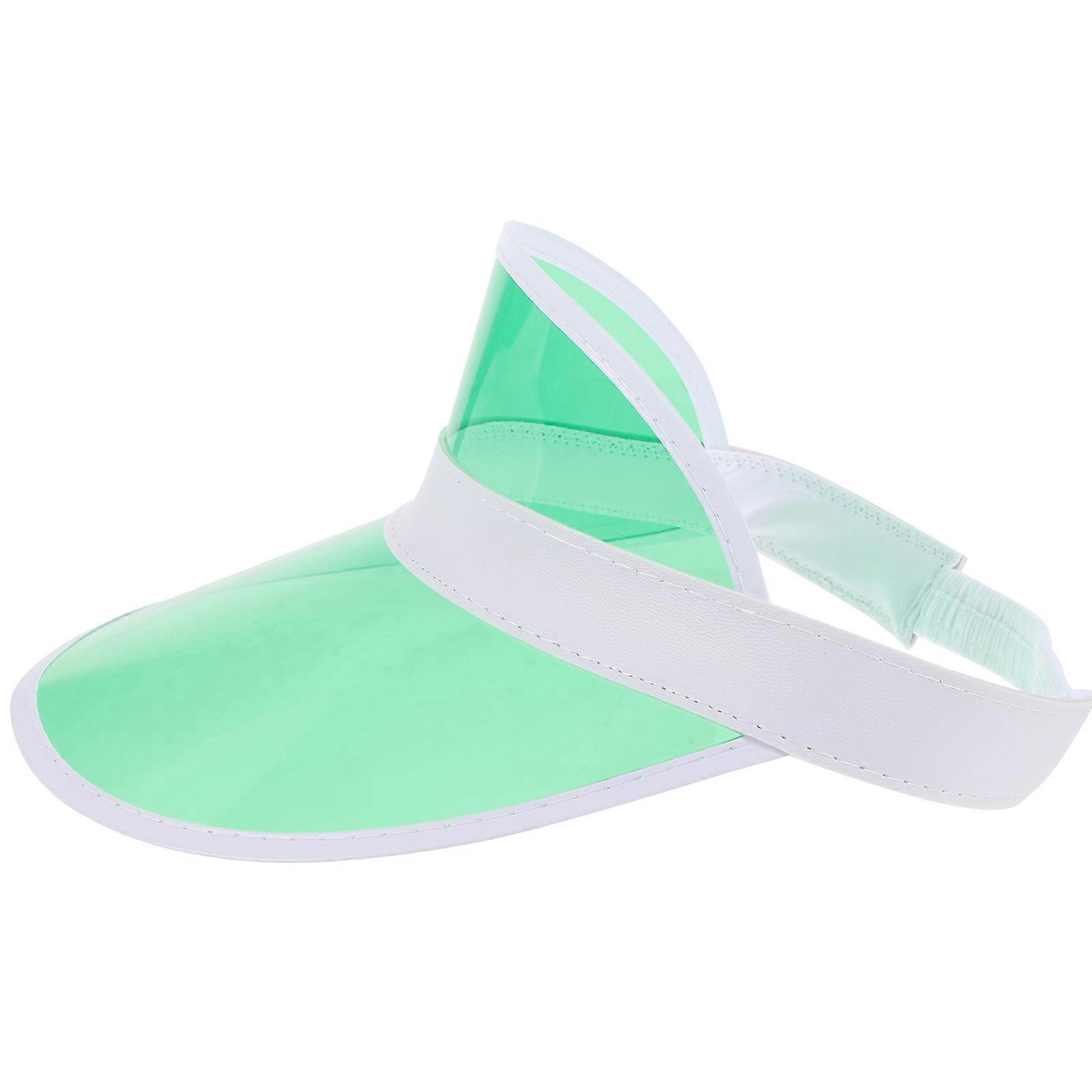 Sun Visor Green Plastic Hat for Beach Use 3Pcs Wide Brim Visor Hat