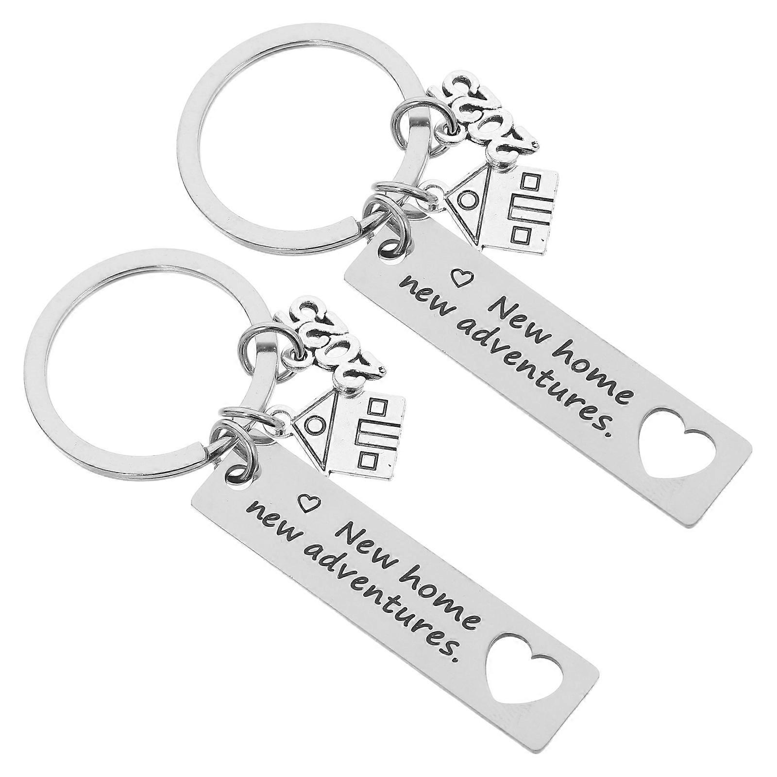 New Home Keychain Stainless Steel Keyring for Housewarming 6Pcs Set