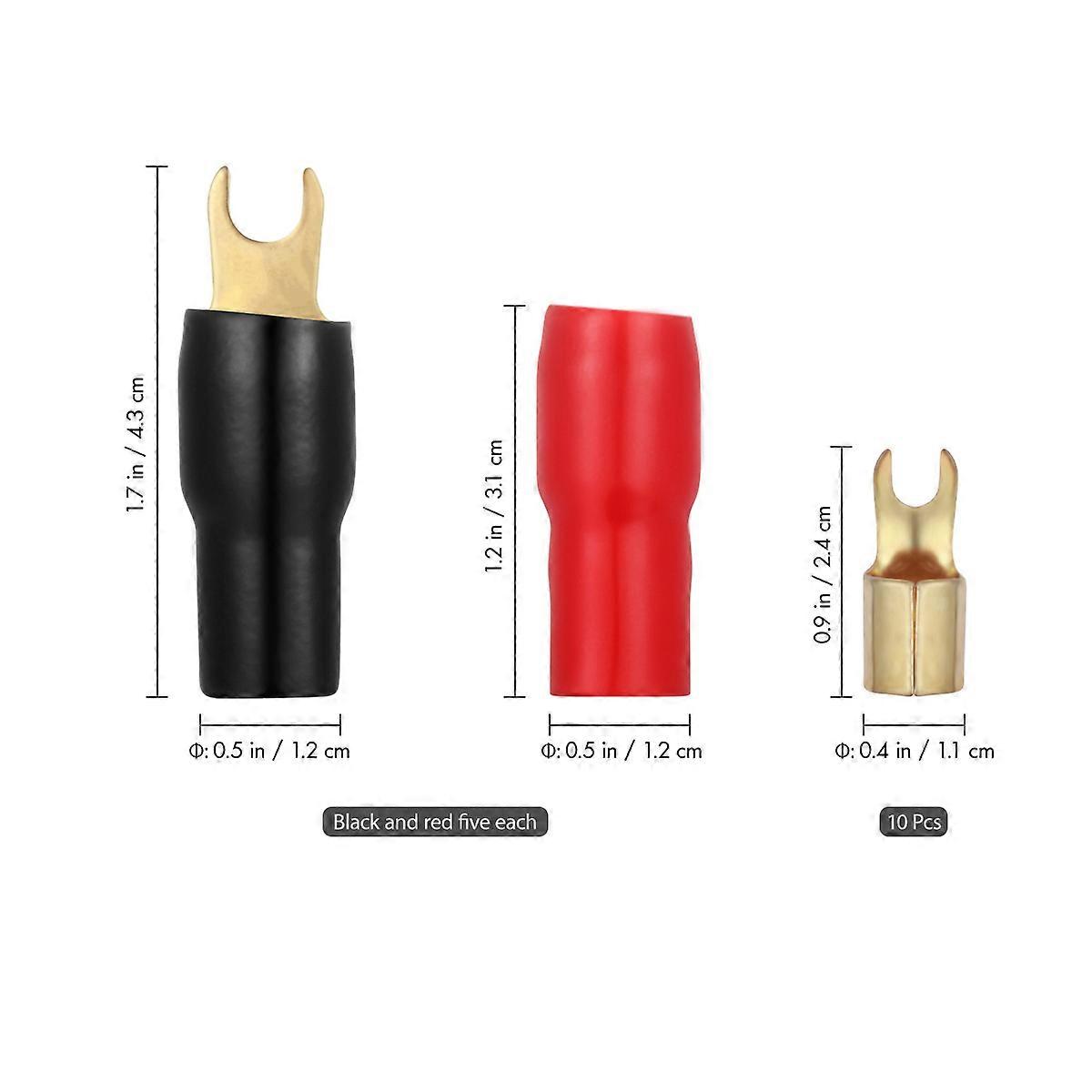 Crimp Terminals Spade Terminal for Connecting 3Pcs Gold Plated Copper Fork