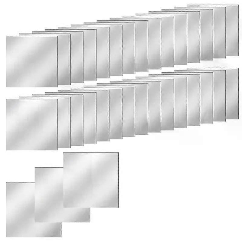 30 PCS Acrylic Mini Mirror Tiles Self Adhesive 3 Inches Square High-Definition Tiny Mirror Tiles For Crafts And Wall