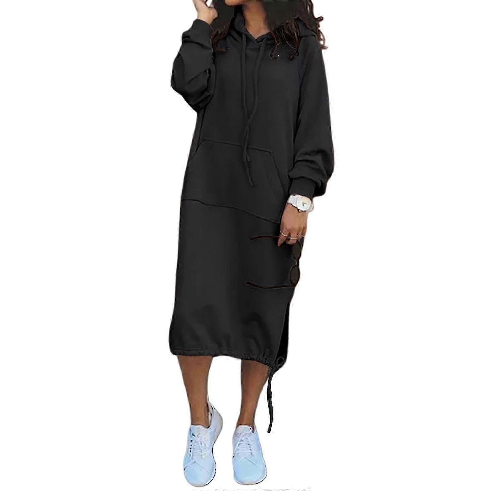 Stylish Olive Green Hoodie Dress For Women - Winter Long Sleeve Casual  Sweatshirt With Pockets Xxl | Fruugo UK