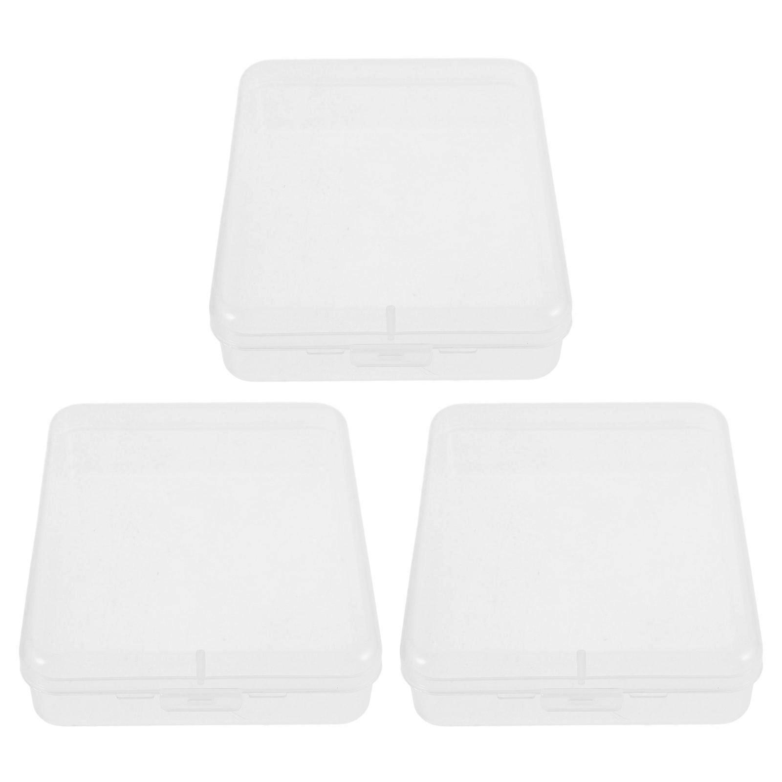 Transparent Plastic Cotton Pad Holder for Travel Storage 15Pcs Small Boxes