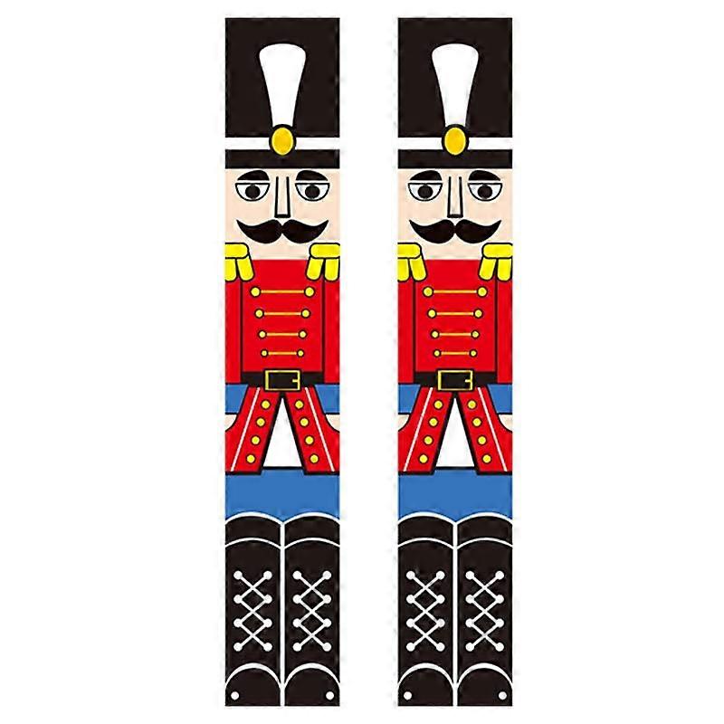 Christmas Door Decoration - Square Couplet with Santa Claus Image - Hanging Decoration for Party AtmosphereW-197