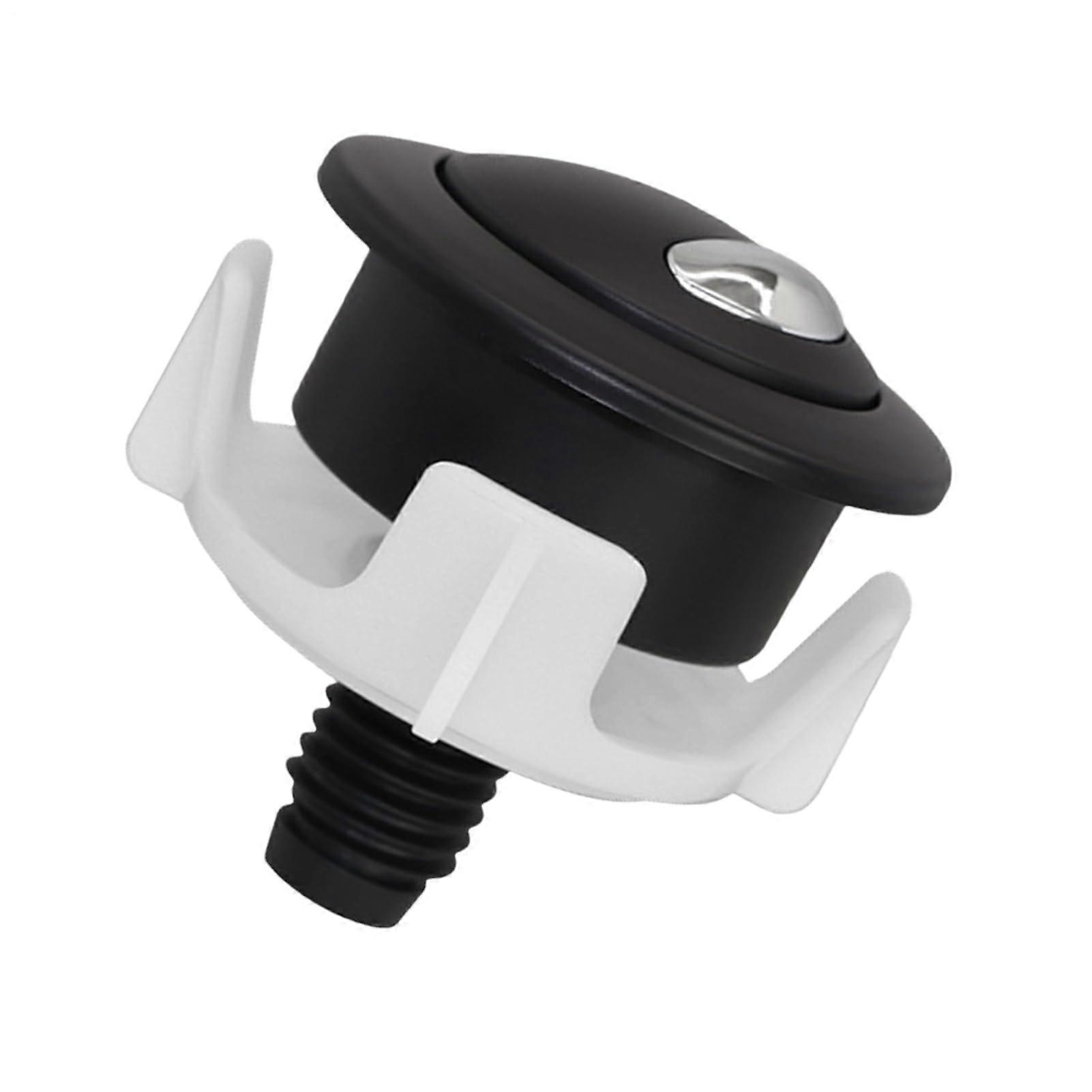 Replacement Flush Button For Toilets, 2Component Kit, Black And Silver, Compatible With Most Tank Models