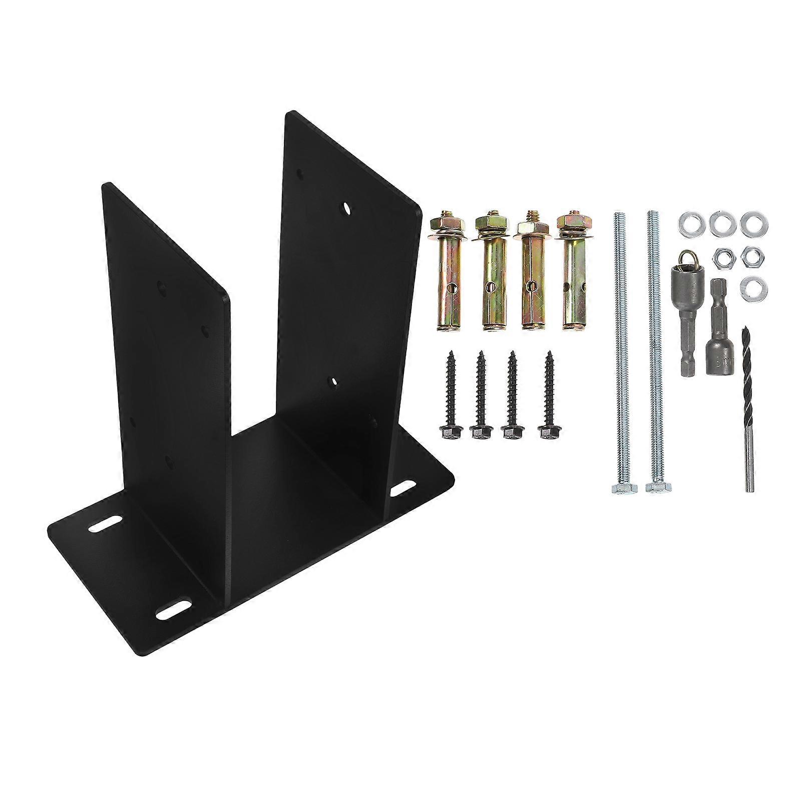 Mailbox Base Anchor Bracket for Wood Post Support 2Pcs Iron Bracket