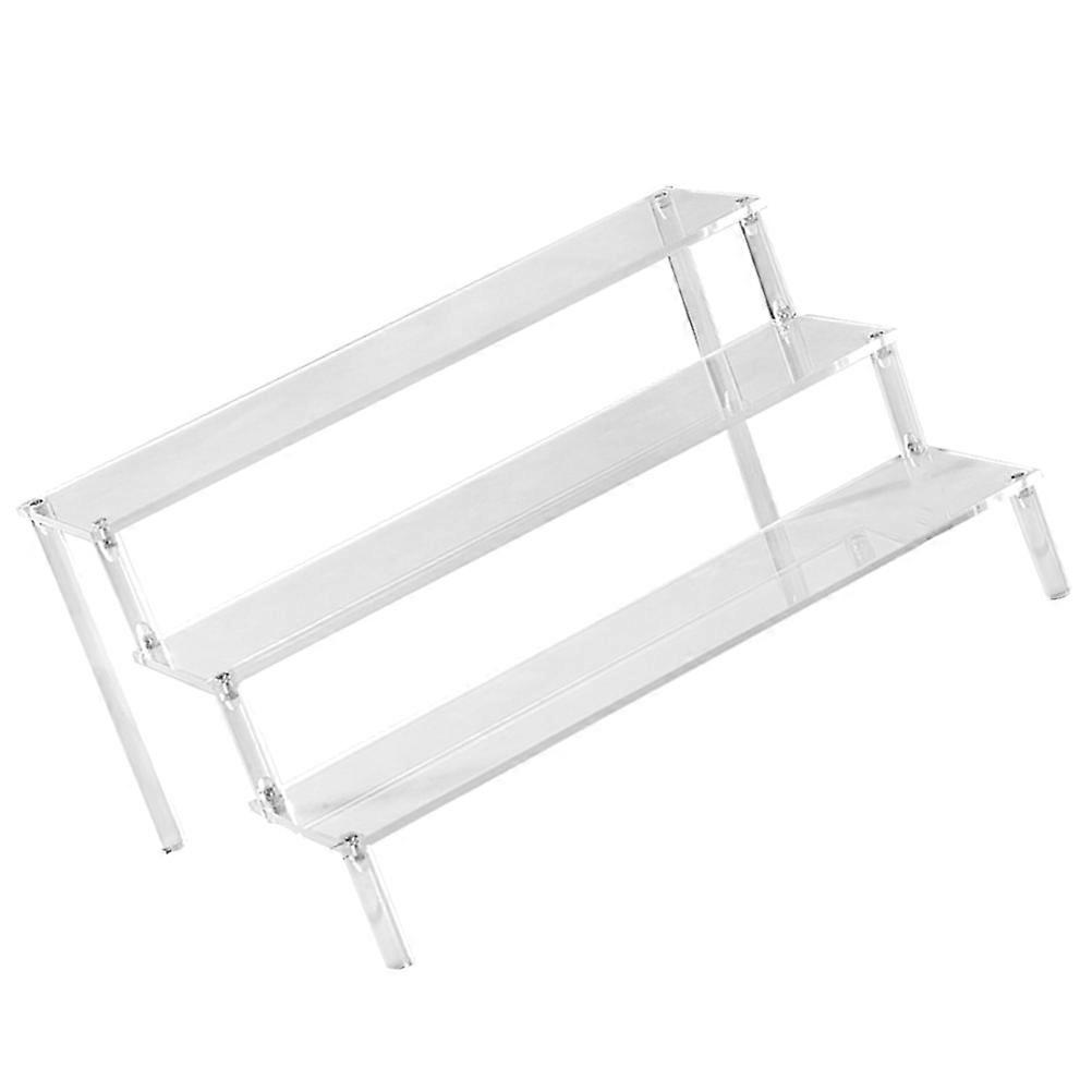 Perfume Display Tray Transparent 3-Layer Design Ladder Rack for Home Display 29.5x20.6x14.5cm Acrylic 1Pcs