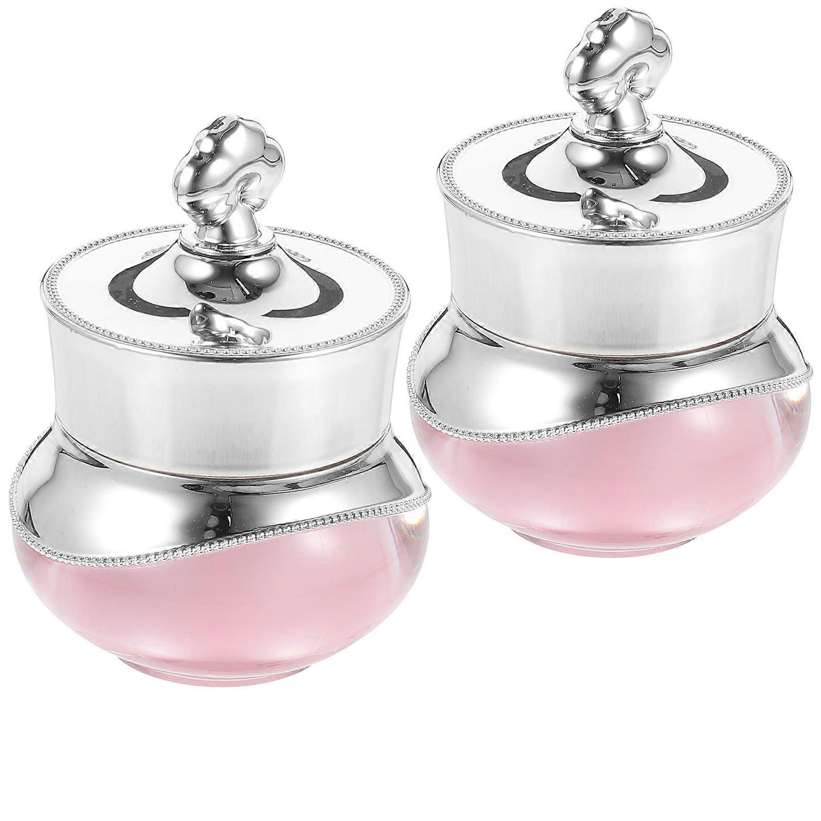 Small Cream Jars Acrylic Containers for Storage 9Pcs Pink Refillable