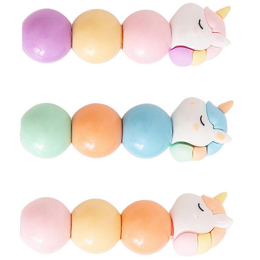 5Pcs Cartoon Design Book Reading Highlighter For Kids Adults Underlining Pen For Home Use School Improving Concentration