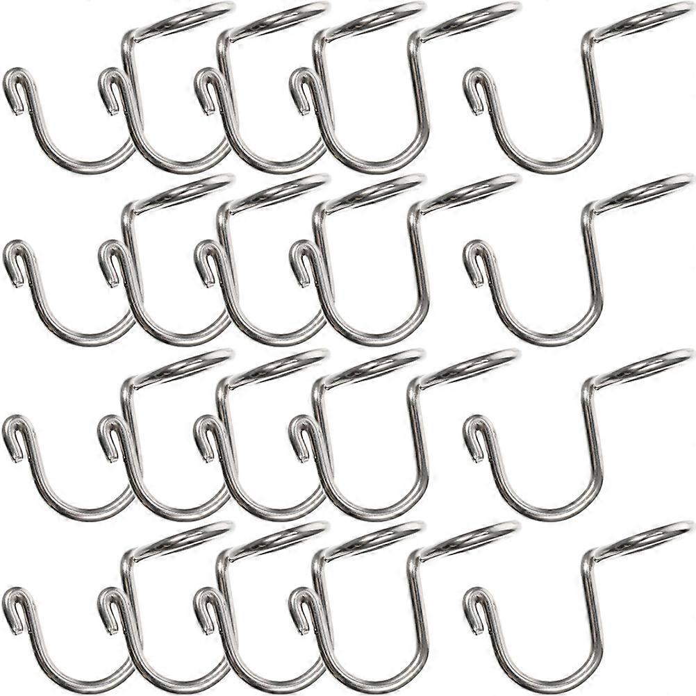 60 Pcs Multifunction Clothing Hangers Connection Hooks For Closet Organization Silver Space-saving Accessories