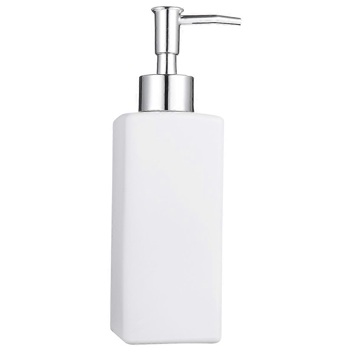 3Pcs Cuboid Storage Bottles for Shampoo Press Type White Containers