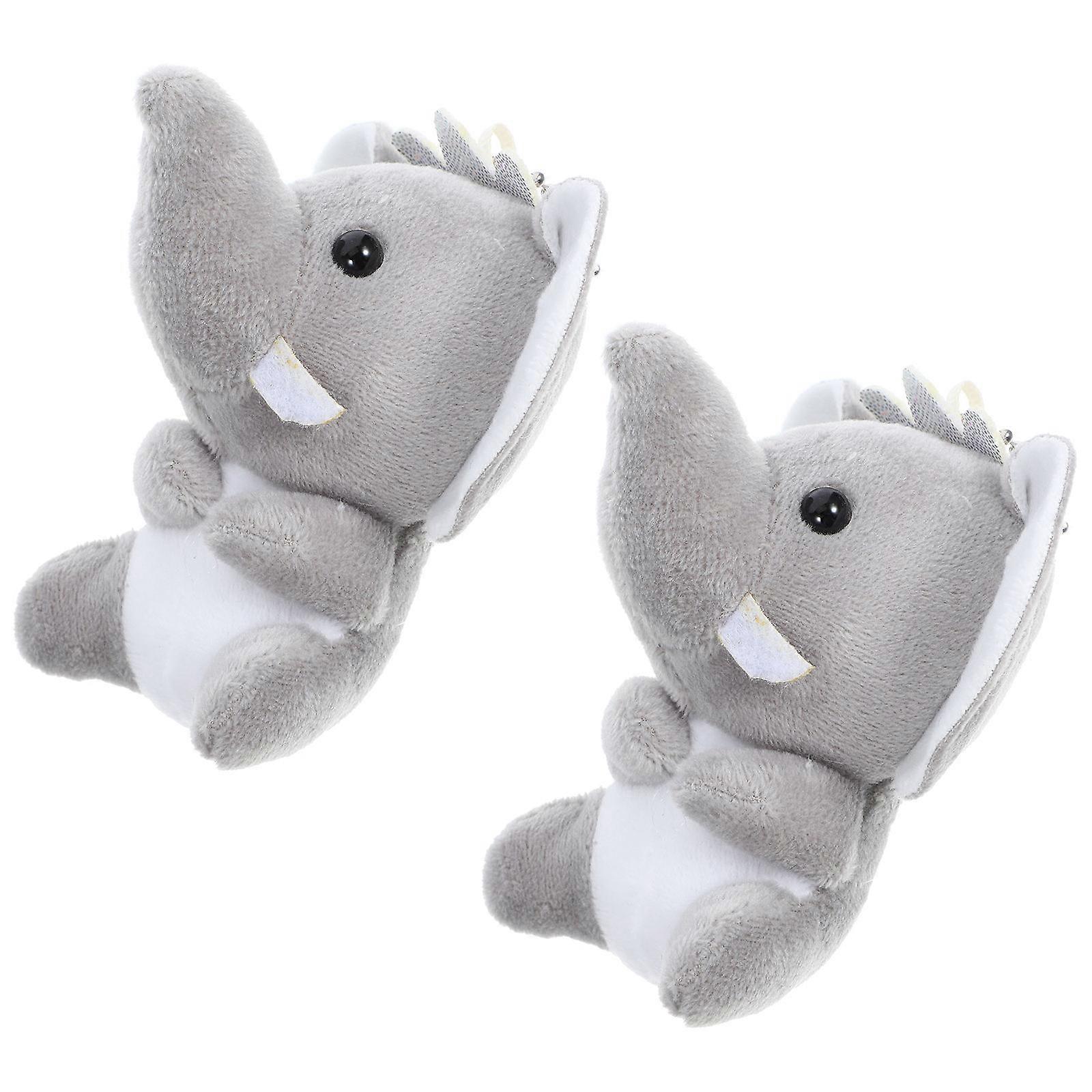Plush Elephant Key Chain Ornament for Decoration 4Pcs Bag Hanging Pendants