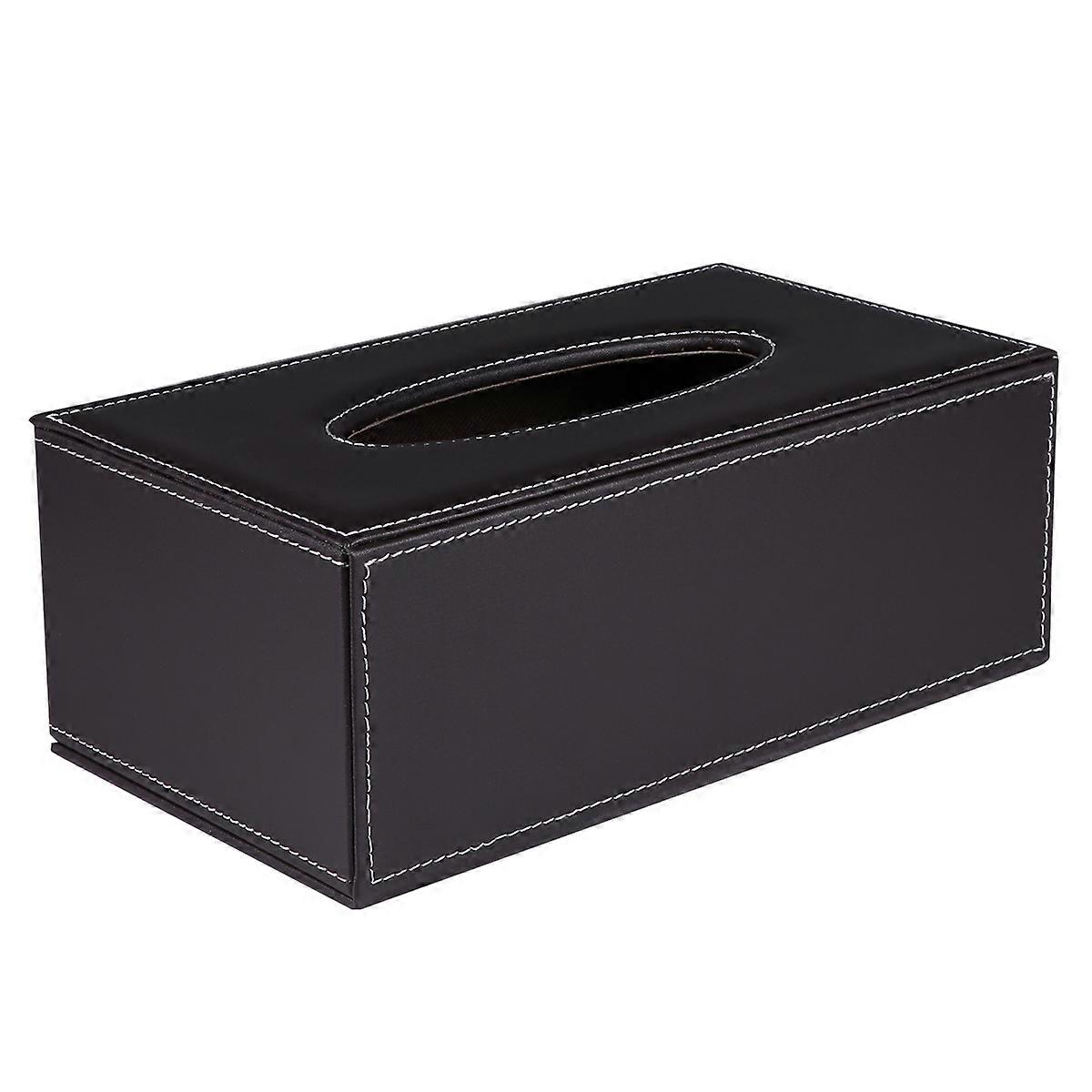 Tissue Organizer Box PU Tissue Holder for Storage 2Pcs Coffee
