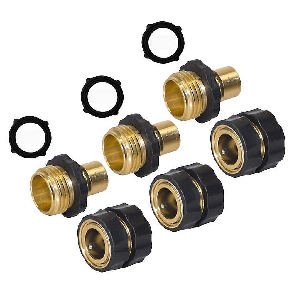 Brass Quick Connect Garden Hose Connectors for Water Hose Adapter 6Sets