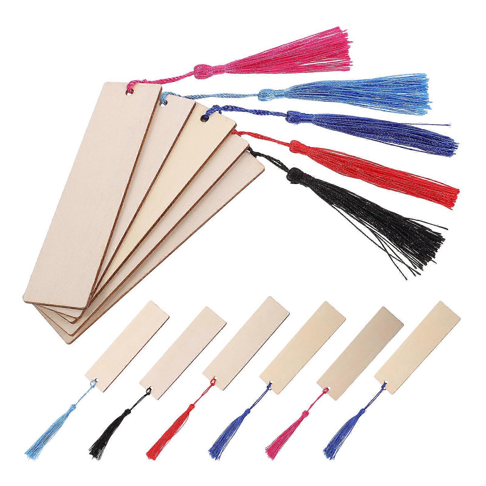 Wood Blank Bookmarks for Reading Use 100Sets DIY Unpainted Handmade Bookmarks