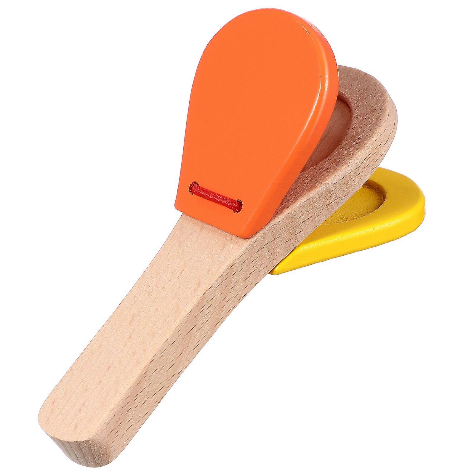 Wooden Castanet Clapper Finger Castanet for Educational Toy 5Pcs